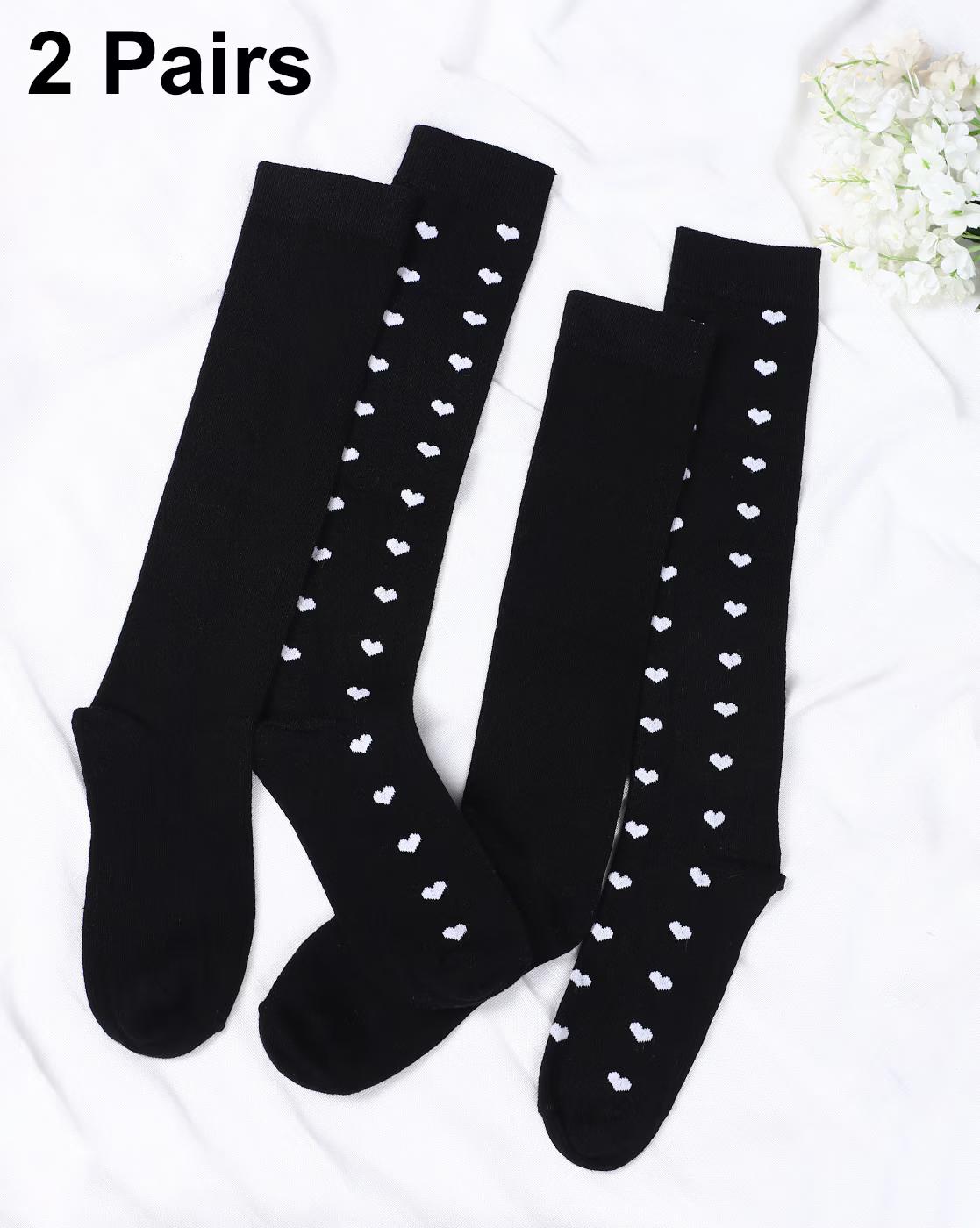 Shein Women Combo of 2 Novelty Print High Socks