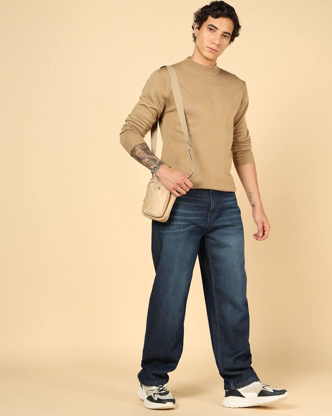 Shein Men Full Length Fly With Button Closure Mid Wash Jeans