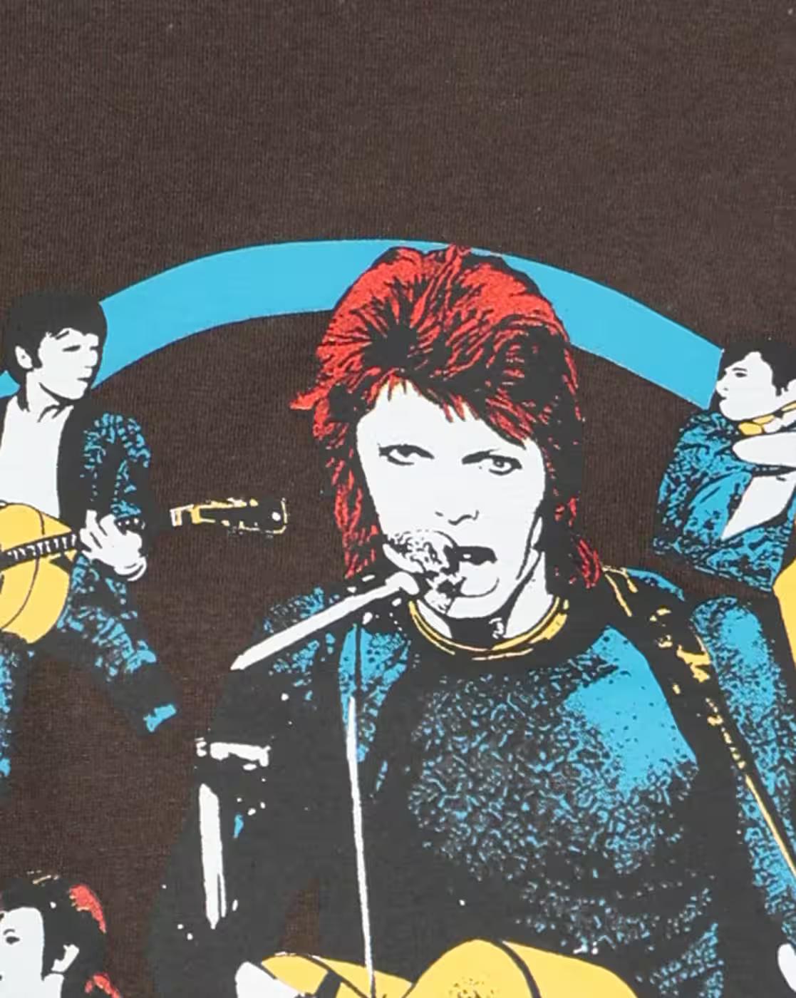 Shein Women Short Sleeve David Bowie Chest Print Crew Tshirt