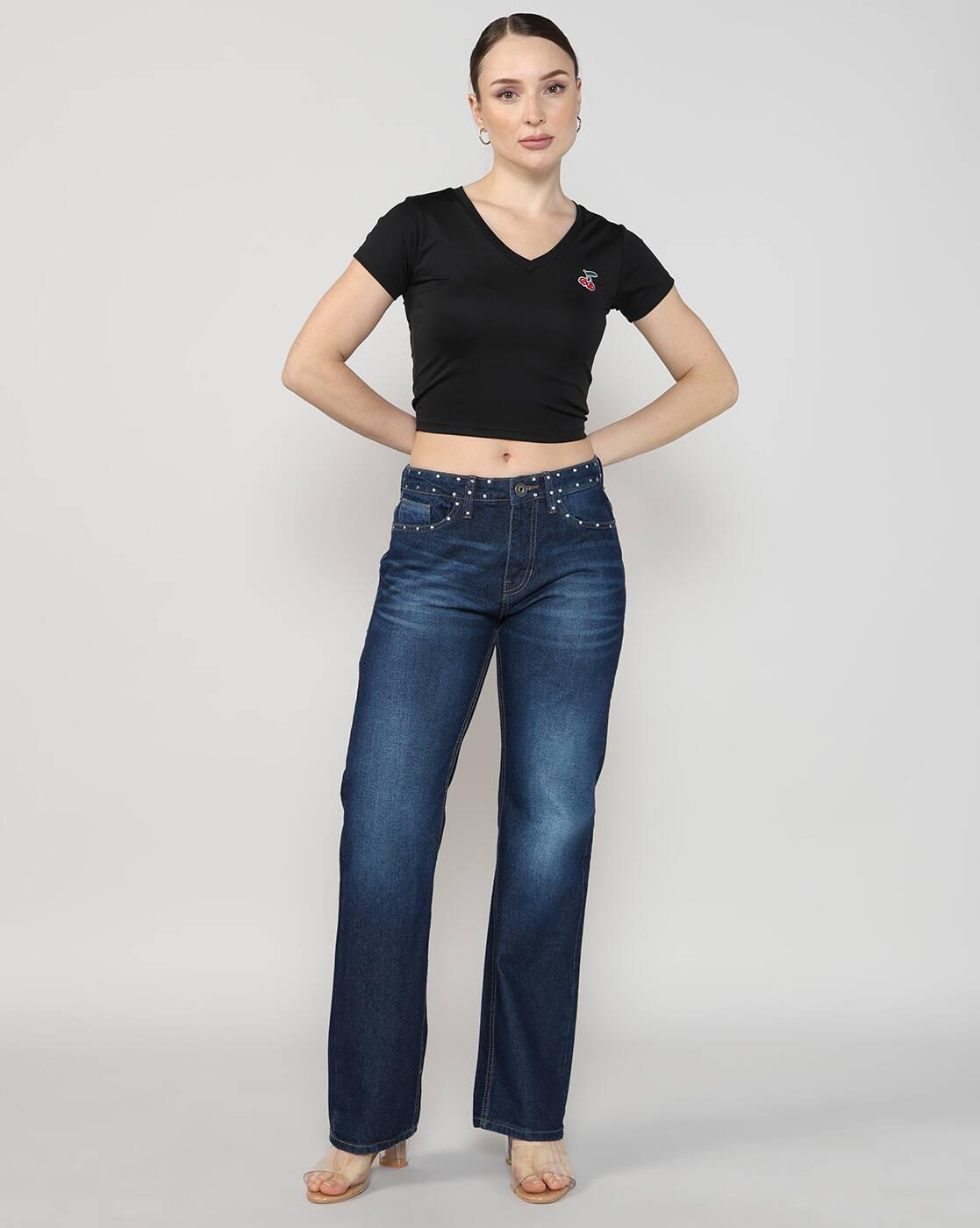 Shein Women Short Sleeve Embroidered Cherry Placement Detail Crop Top