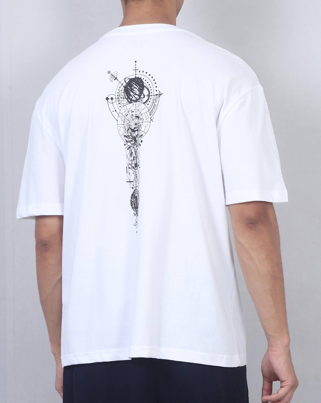 Shein Men Short Sleeve Graphic Back Print Crew Tshirt