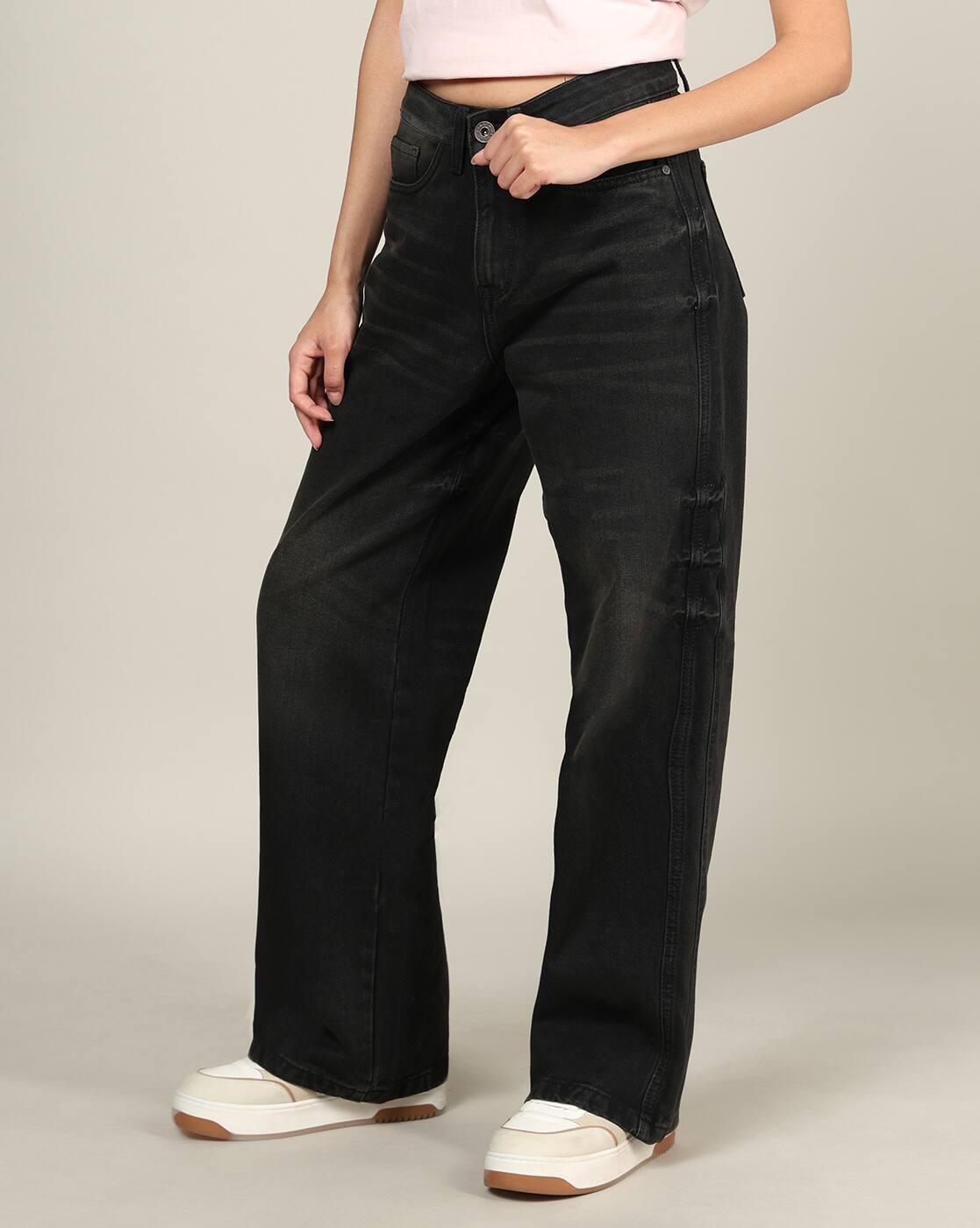 Shein Women Full Length Fly With Button Closure Mid Wash Jeans