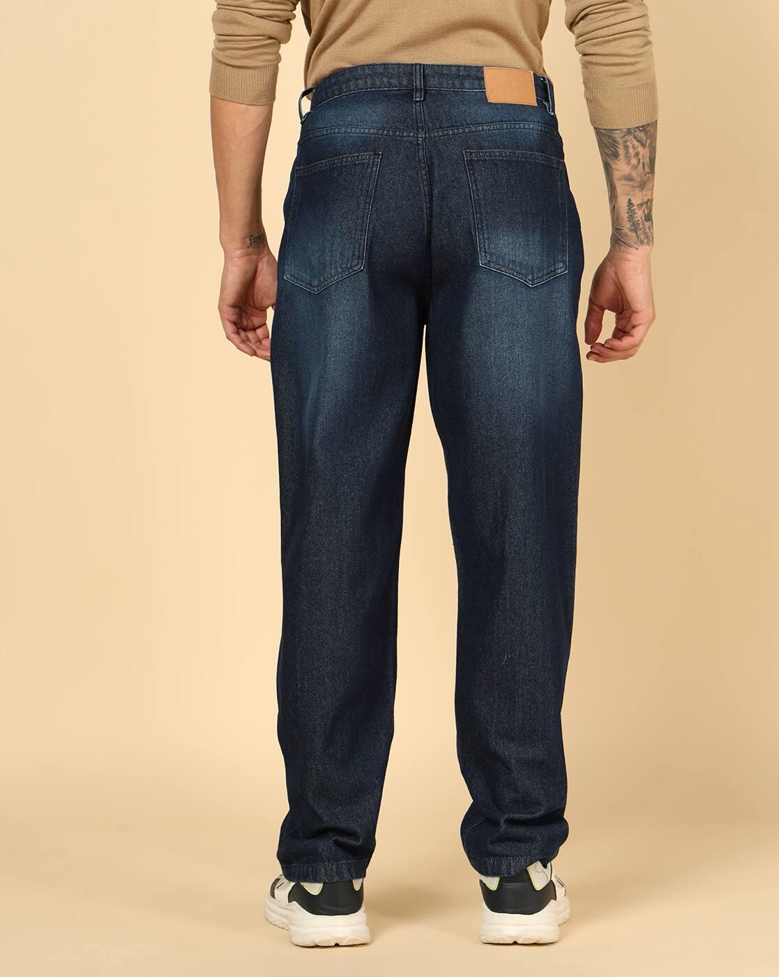 Shein Men Full Length Fly With Button Closure Mid Wash Jeans