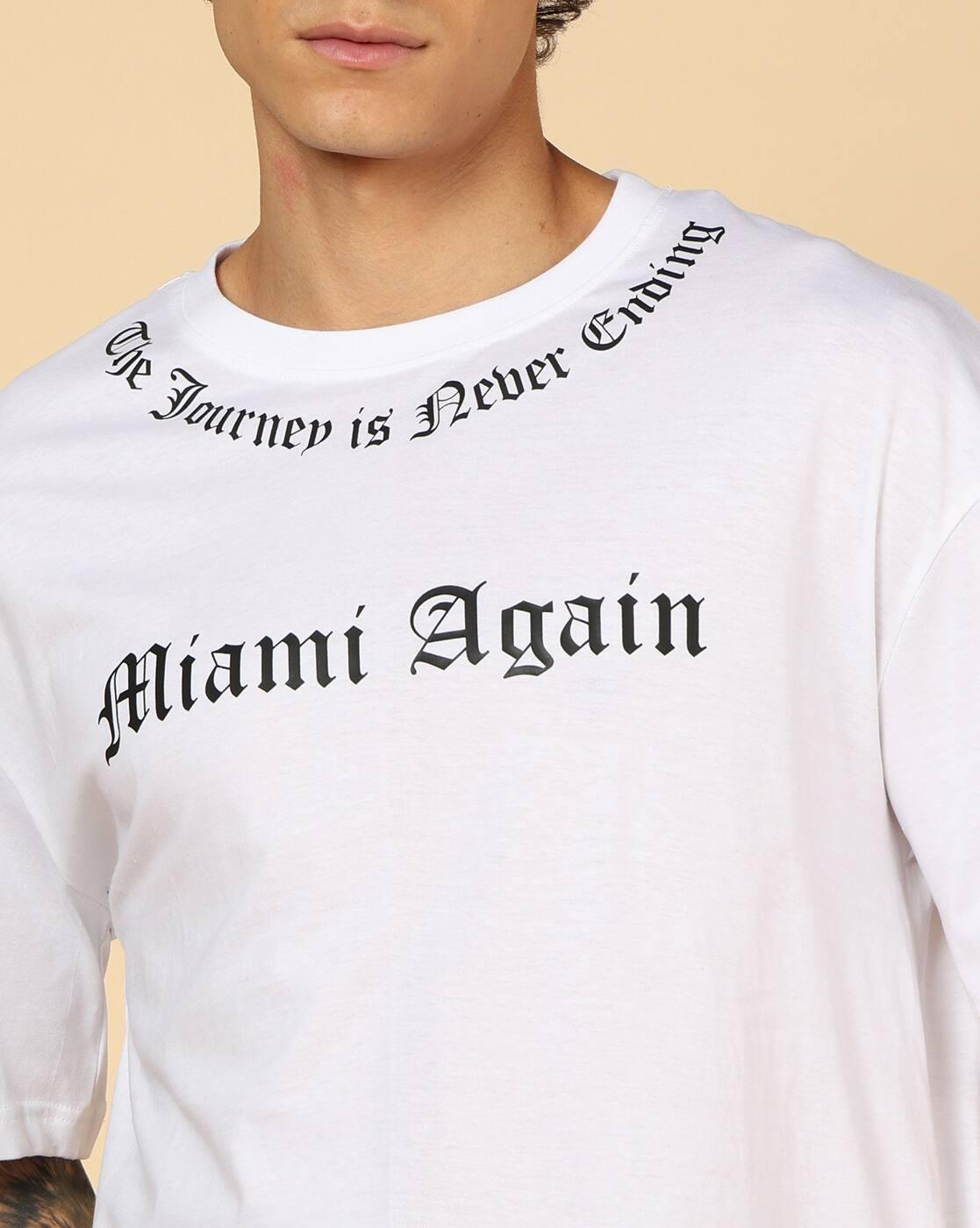 Shein Men Drop Shoulder Typographic Chest Print Crew Tshirt