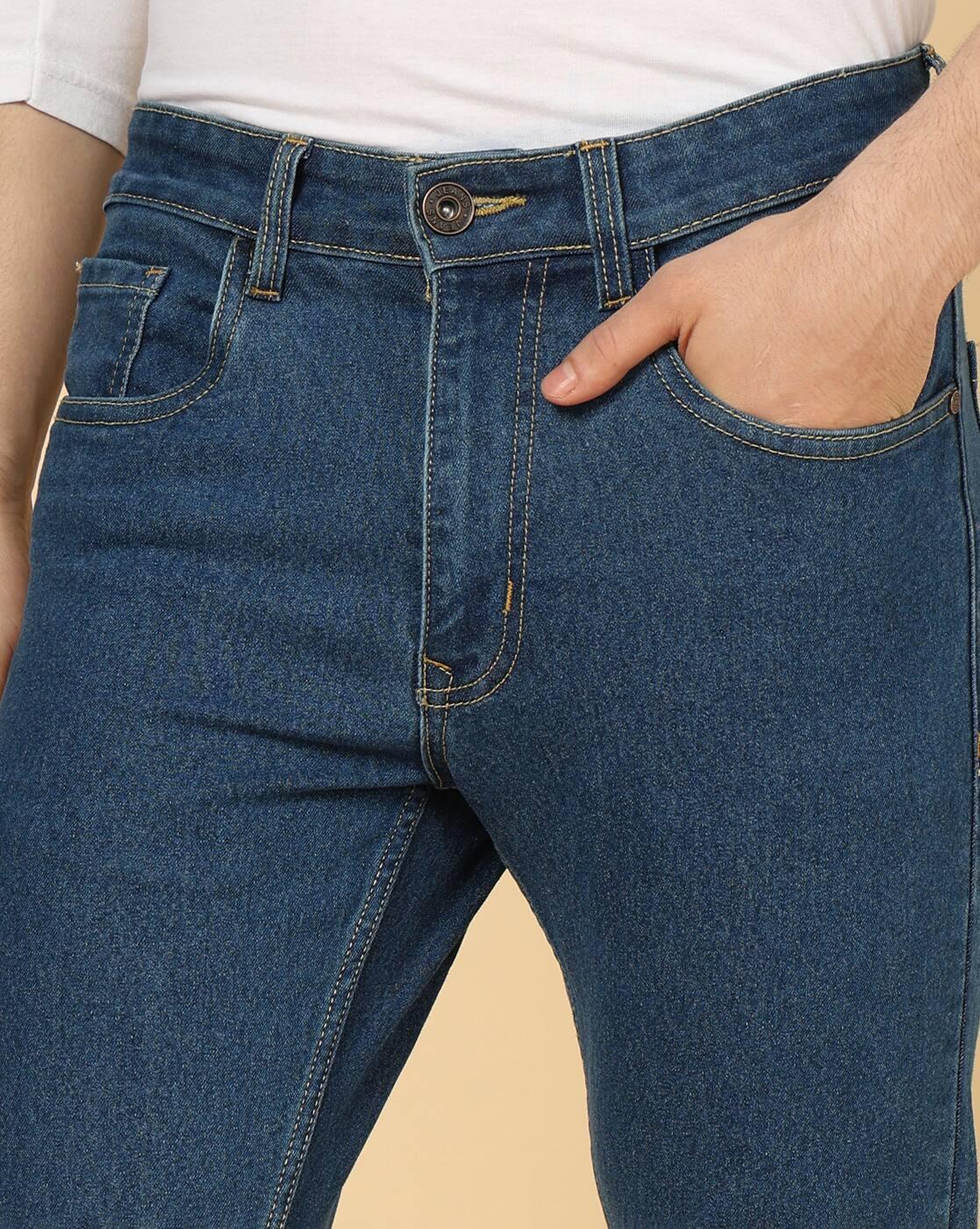Shein Men Ankle Length Fly With Button Closure Light Wash Jeans