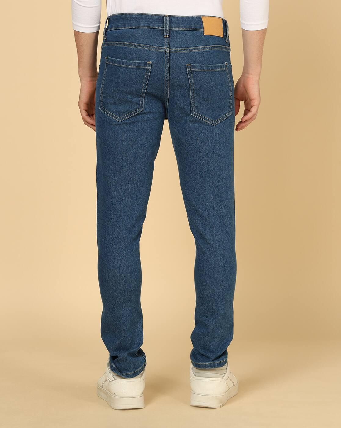 Shein Men Ankle Length Fly With Button Closure Light Wash Jeans