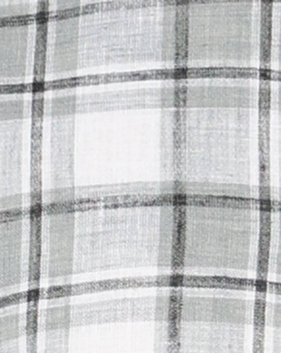 Shein Men Spread Collar Full Sleeve Checked Shirt With Pocket