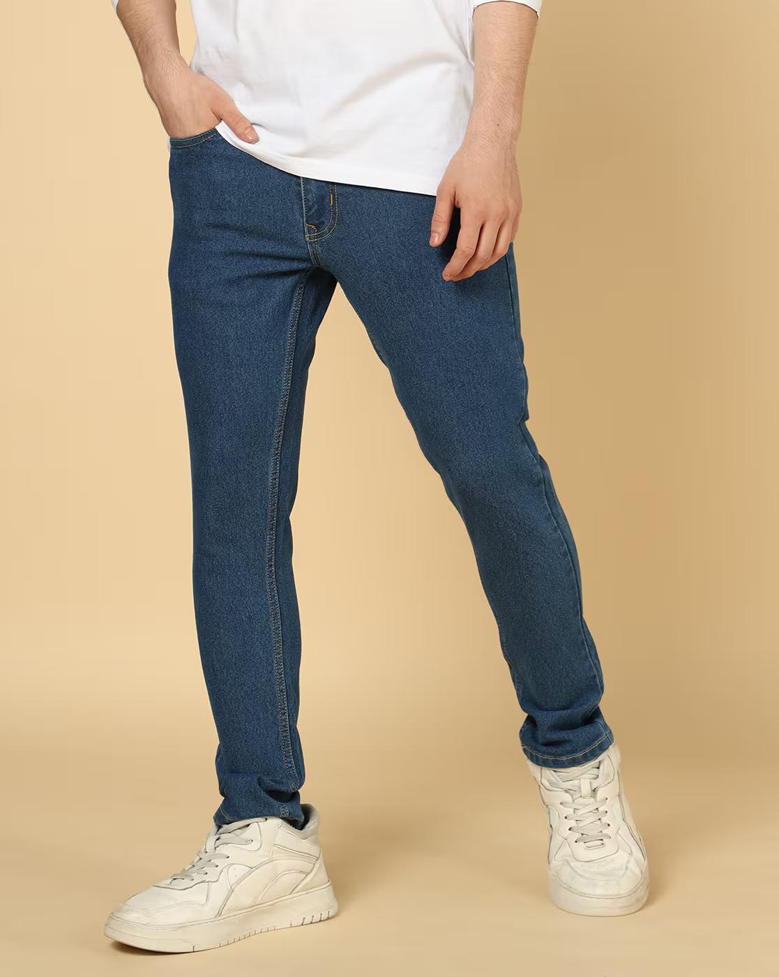 Shein Men Ankle Length Fly With Button Closure Light Wash Jeans