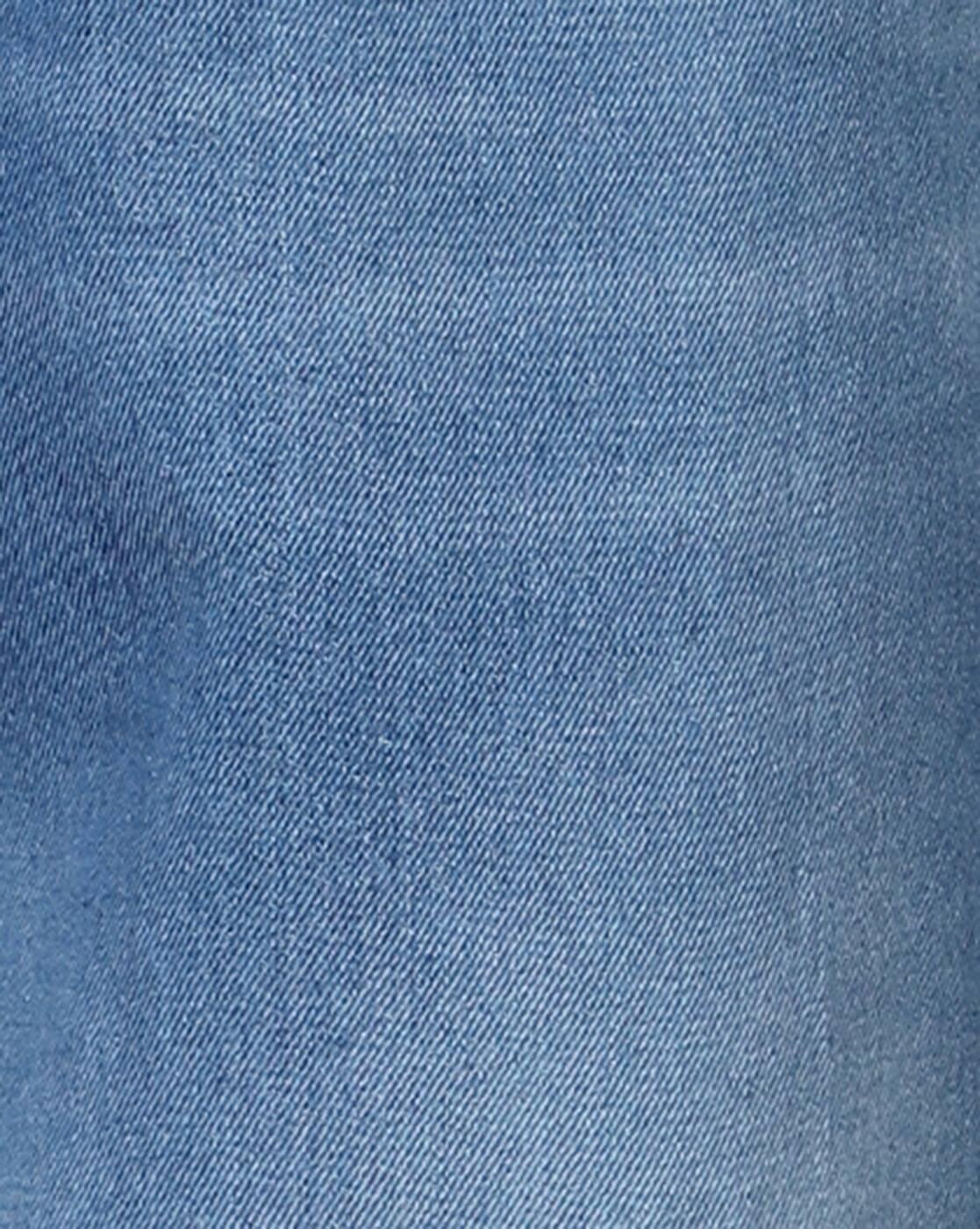 Shein Women Full Length Fly With Button Closure Mid Wash Jeans
