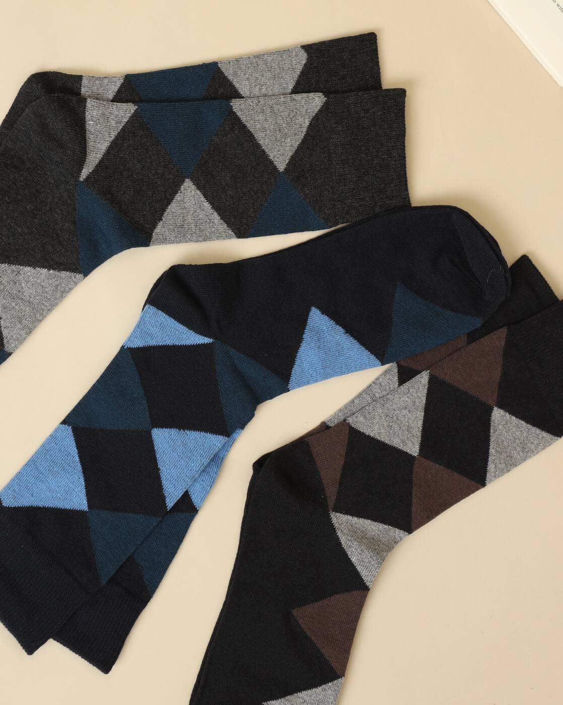 Shein Men Combo Of 3 Geometric Everyday Socks