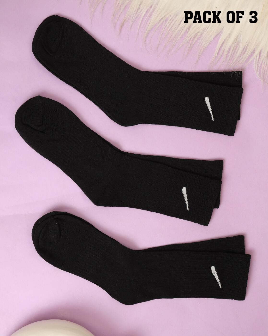 Shein Men Combo Of 3 Logo Print Everyday Socks