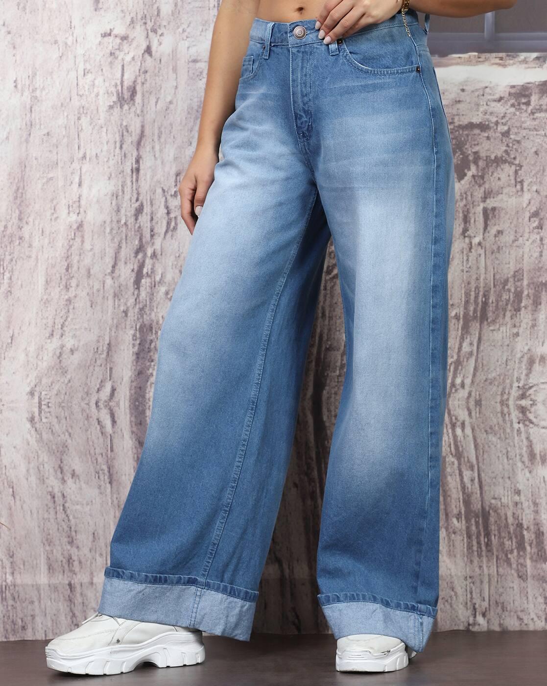Shein Women Full Length Fly With Button Closure Mid Wash Jeans