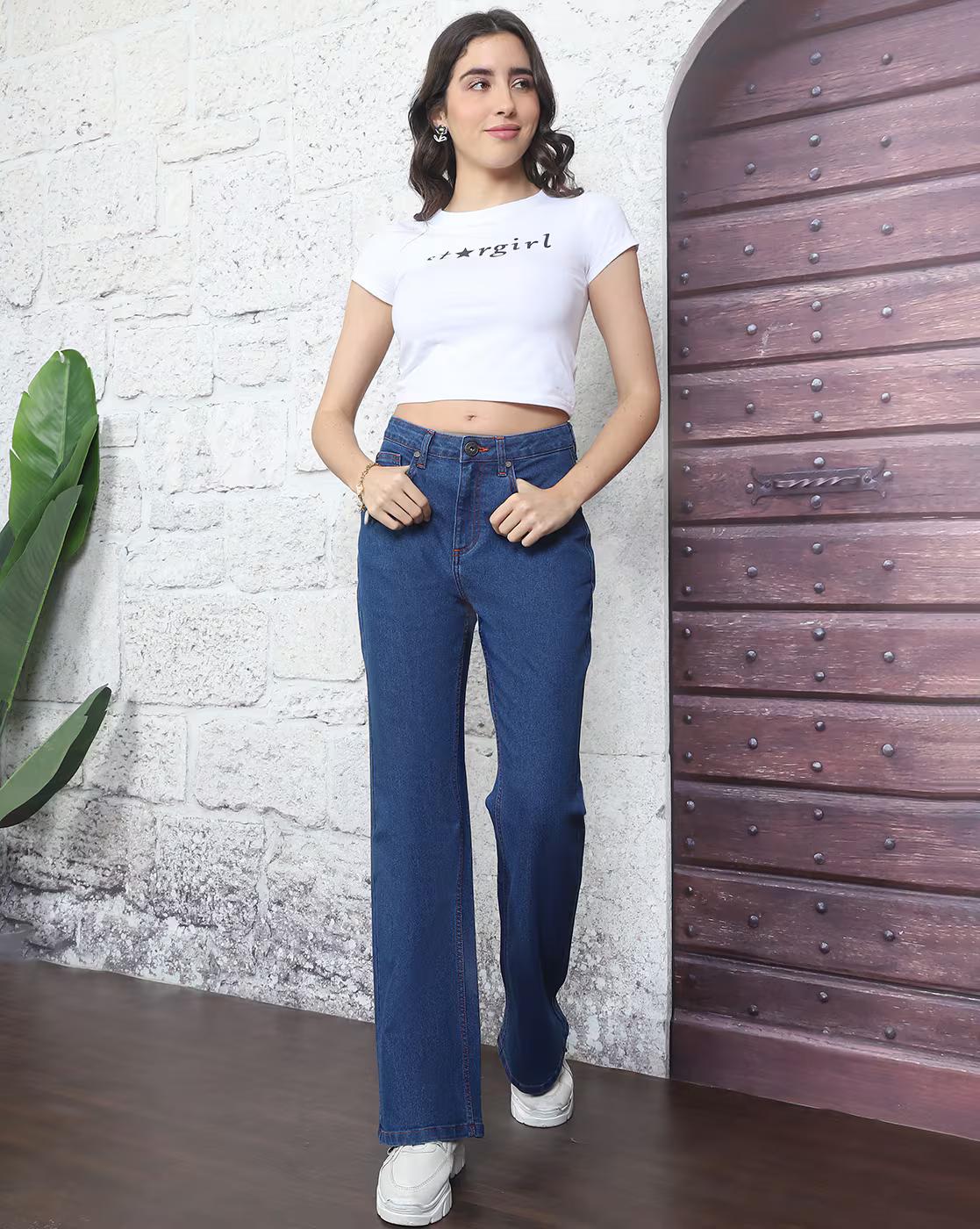 Shein Women Full Length Fly With Button Closure Clean Wash Jeans