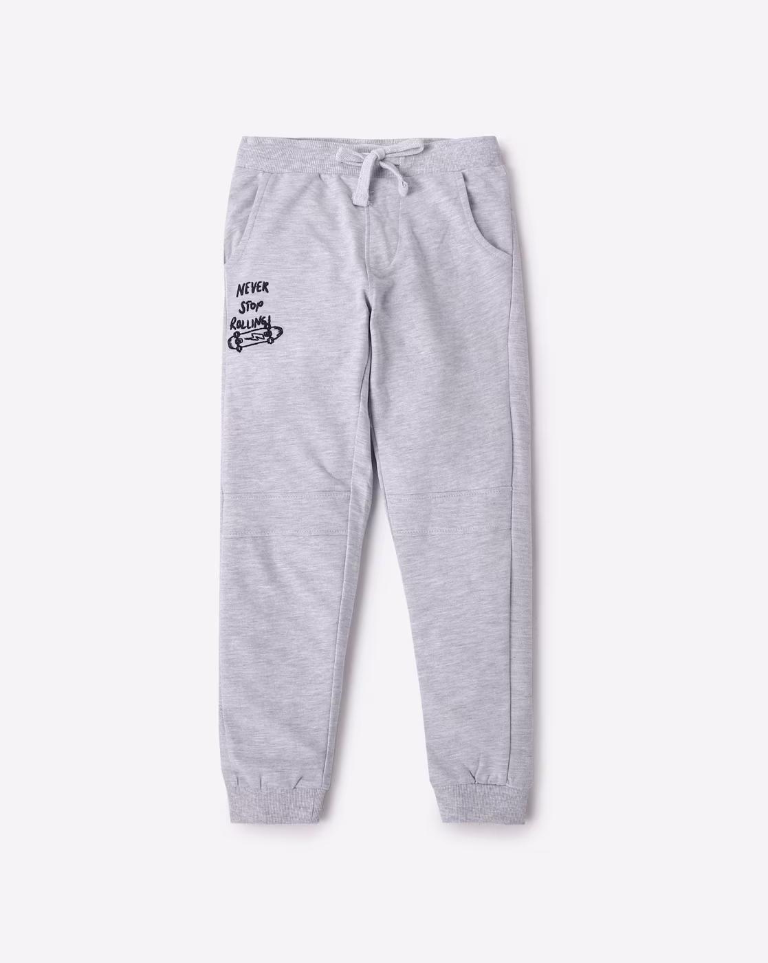 TERRY TRACKPANTS WITH REVERS, GREY, 5-6Y