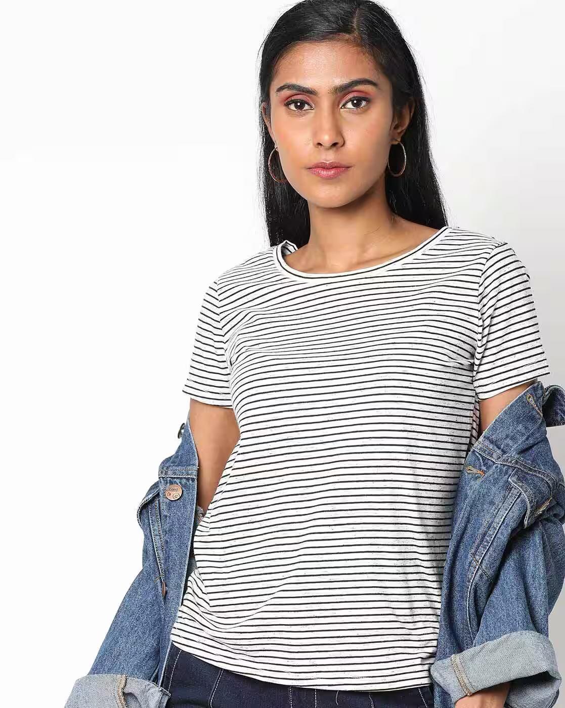 Striped Round-Neck T-Shirt