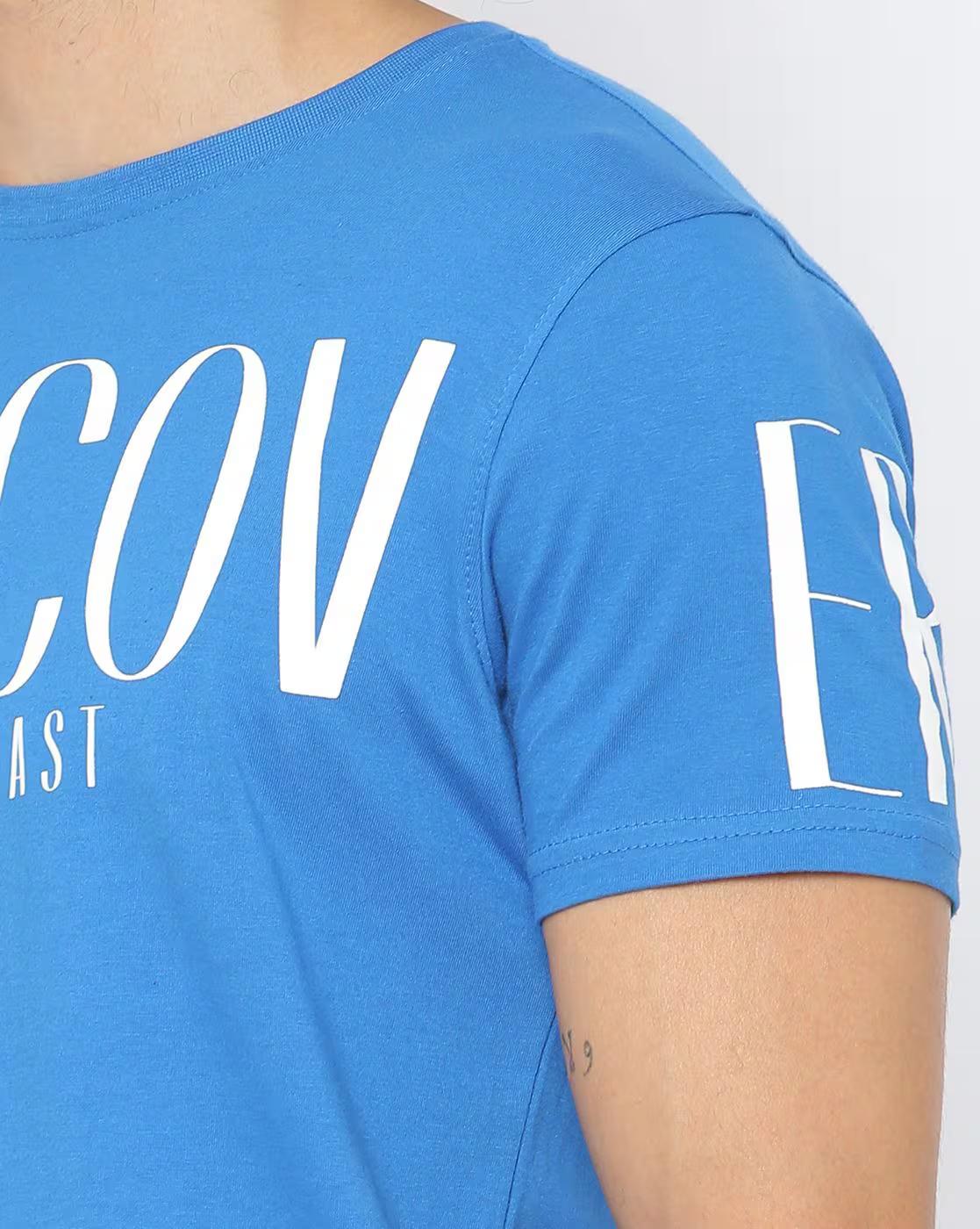 Regular Fit Typographic Print Crew-Neck T-Shirt