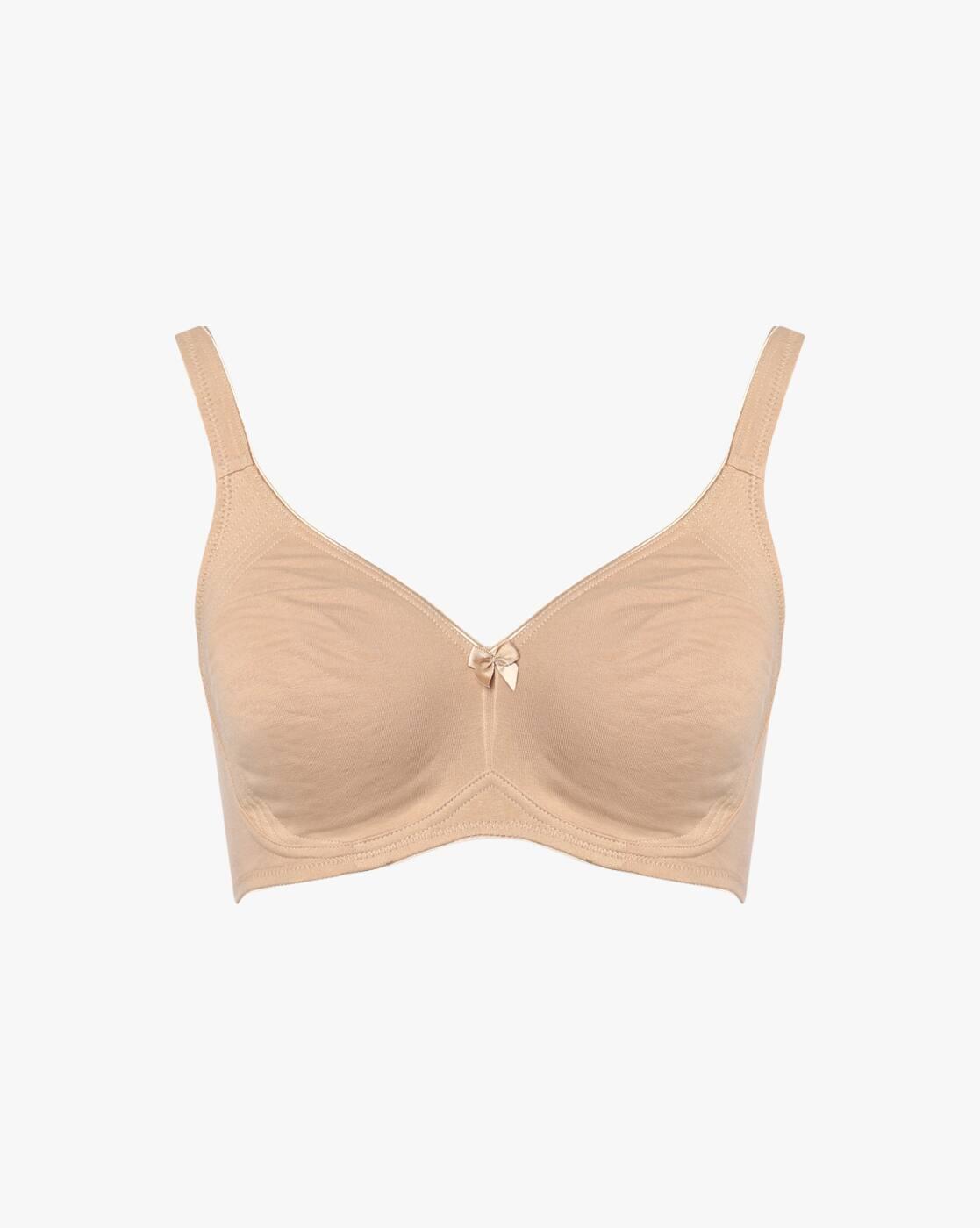 1250 Wirefree Non-Padded Super Combed Cotton Elastane Stretch Full Coverage Everyday Bra with Contoured Shaper Panel and Adjustable Straps