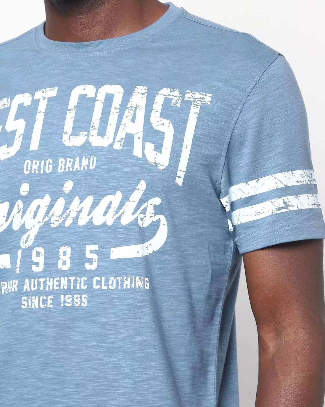Regular Fit Typographic Print Crew-Neck T-Shirt