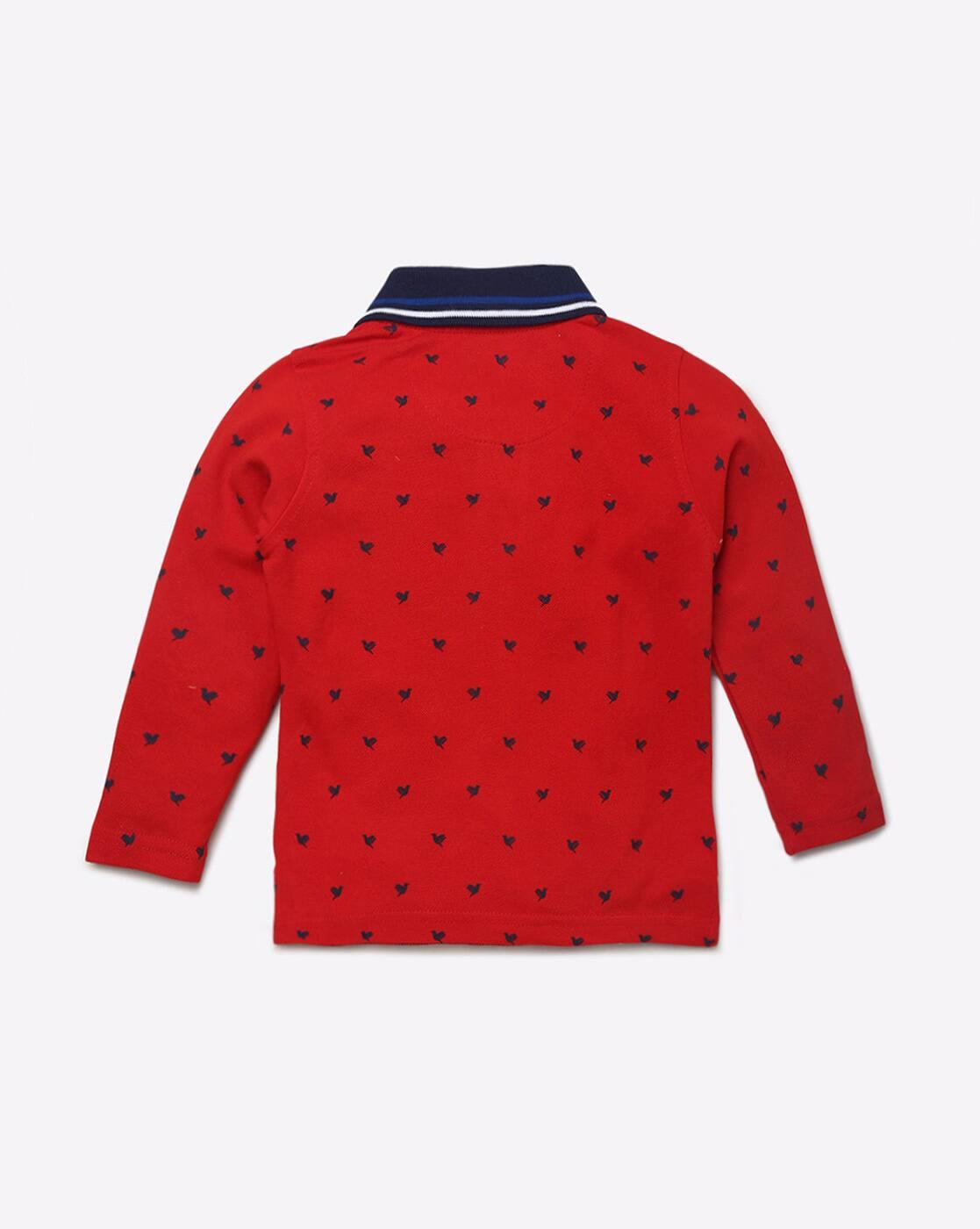 Printed Polo T-shirt with Contrast Tipped Collar