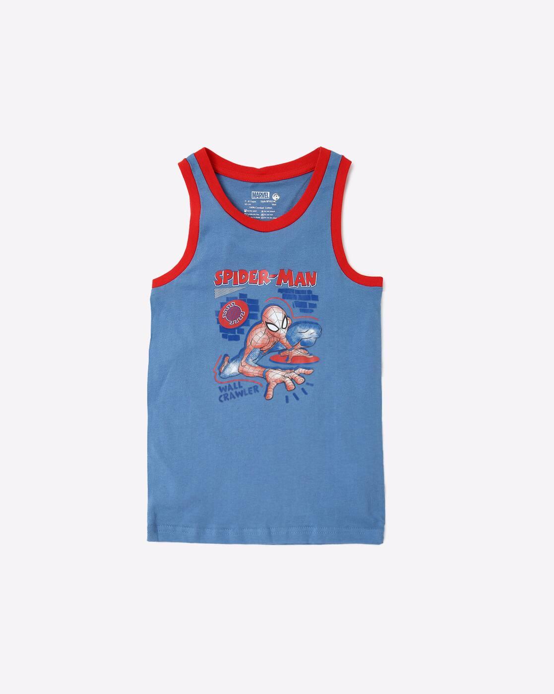 Spider-Man Print Round-Neck Vest