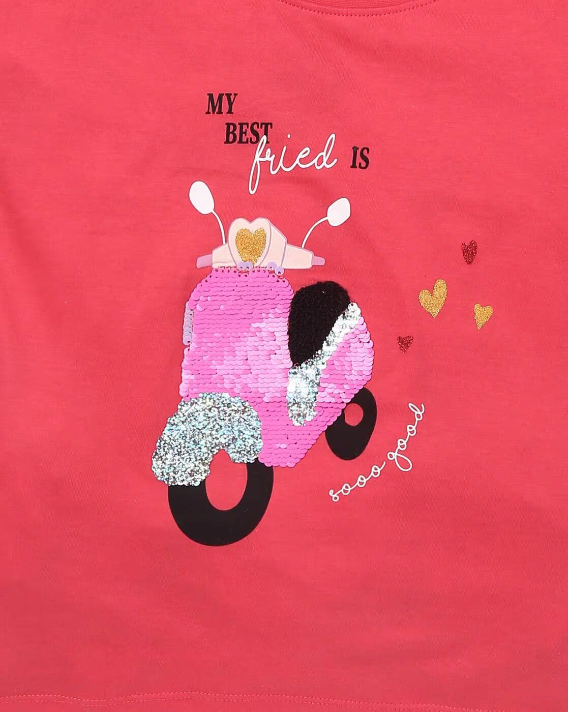 Round-Neck Top with Reversible Sequins