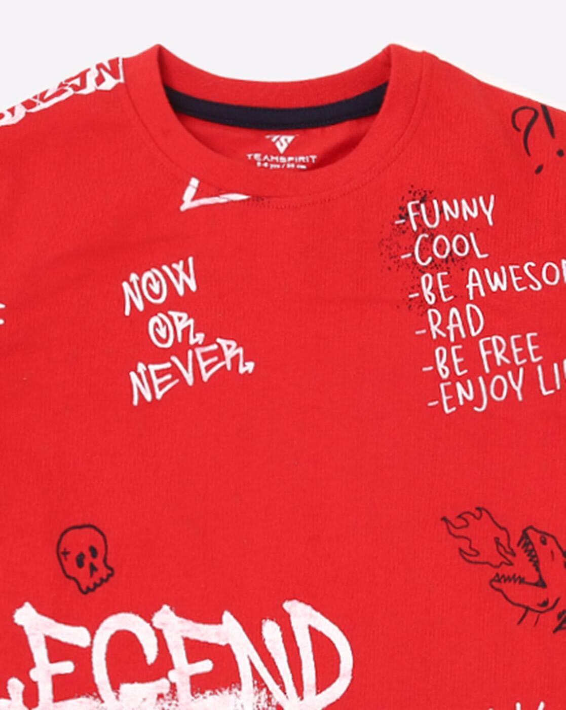Typographic Print Crew-Neck T-shirt