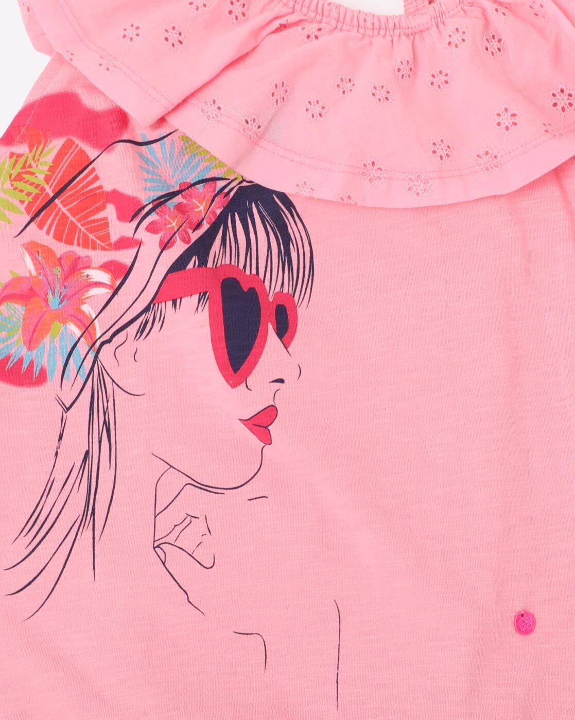 Graphic Print Off-Shoulder Top