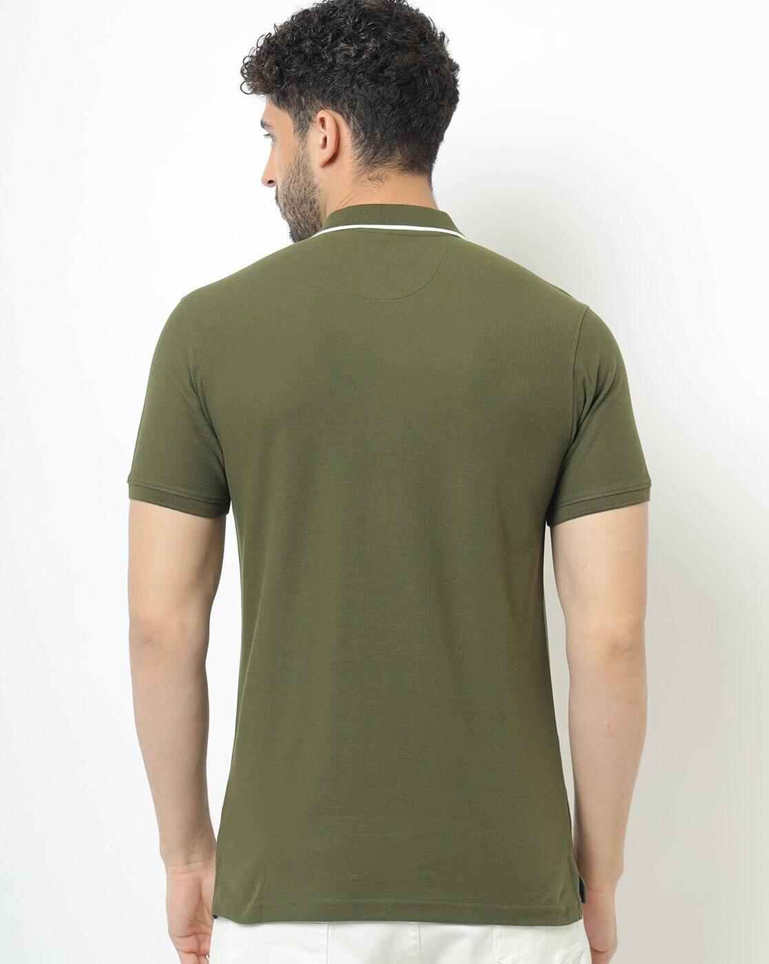 Regular Fit Brand Print Polo T-Shirt with Contrast Tipping