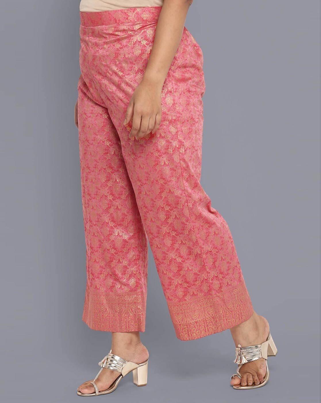 Foil Print Pants with Semi-Elasticated Waistband
