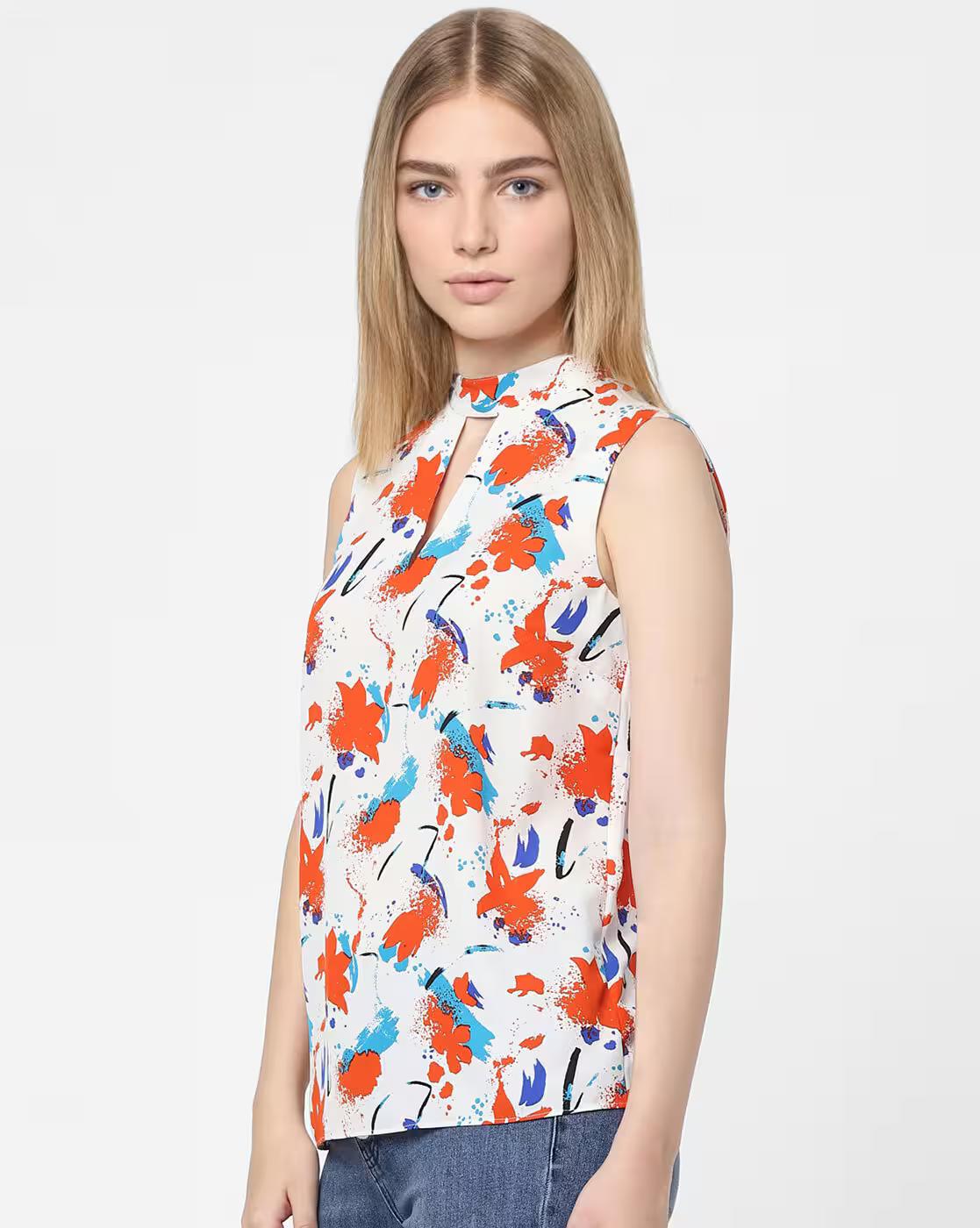 Ivanca Floral Print Sleeveless Top