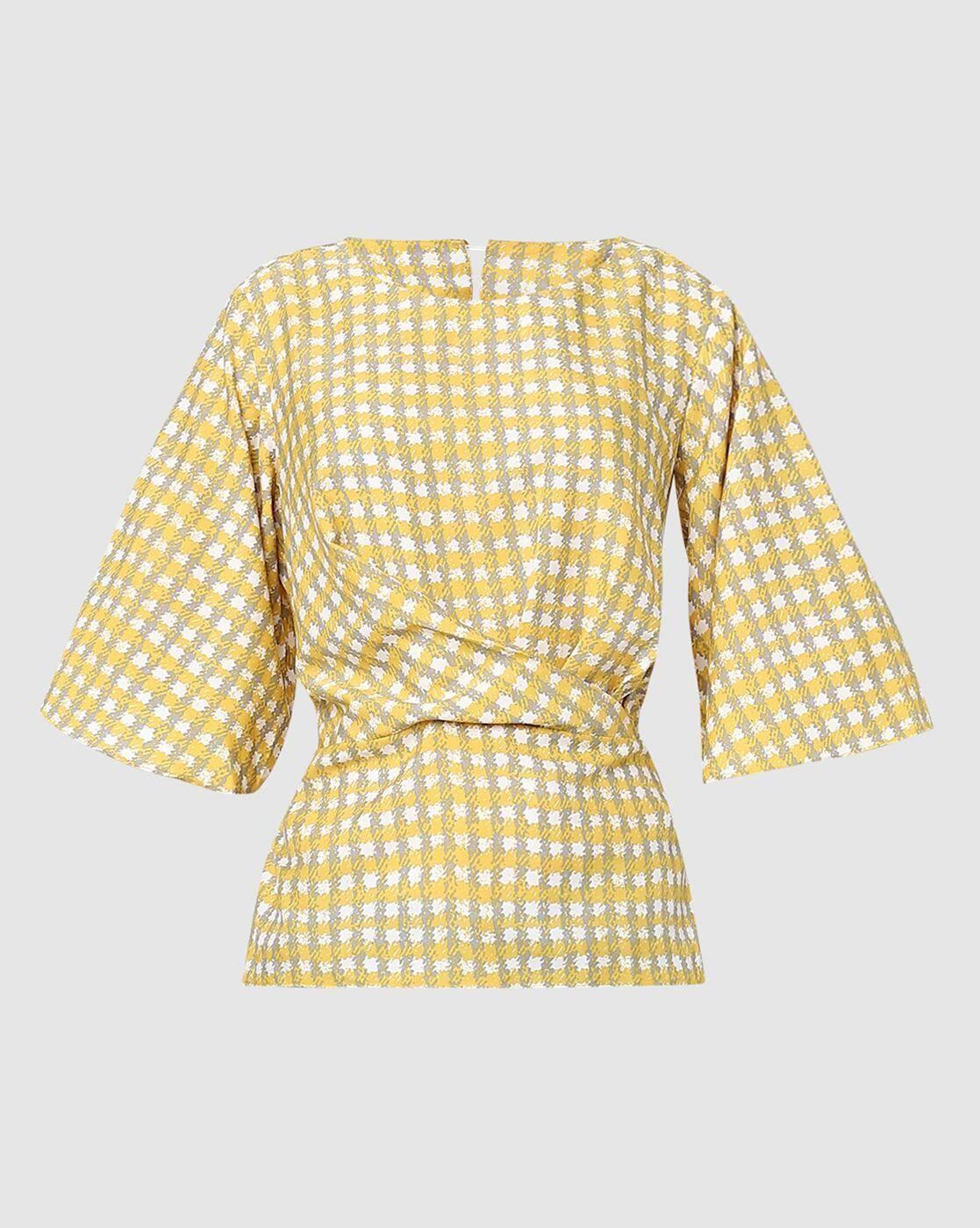 Checked Wrap Top