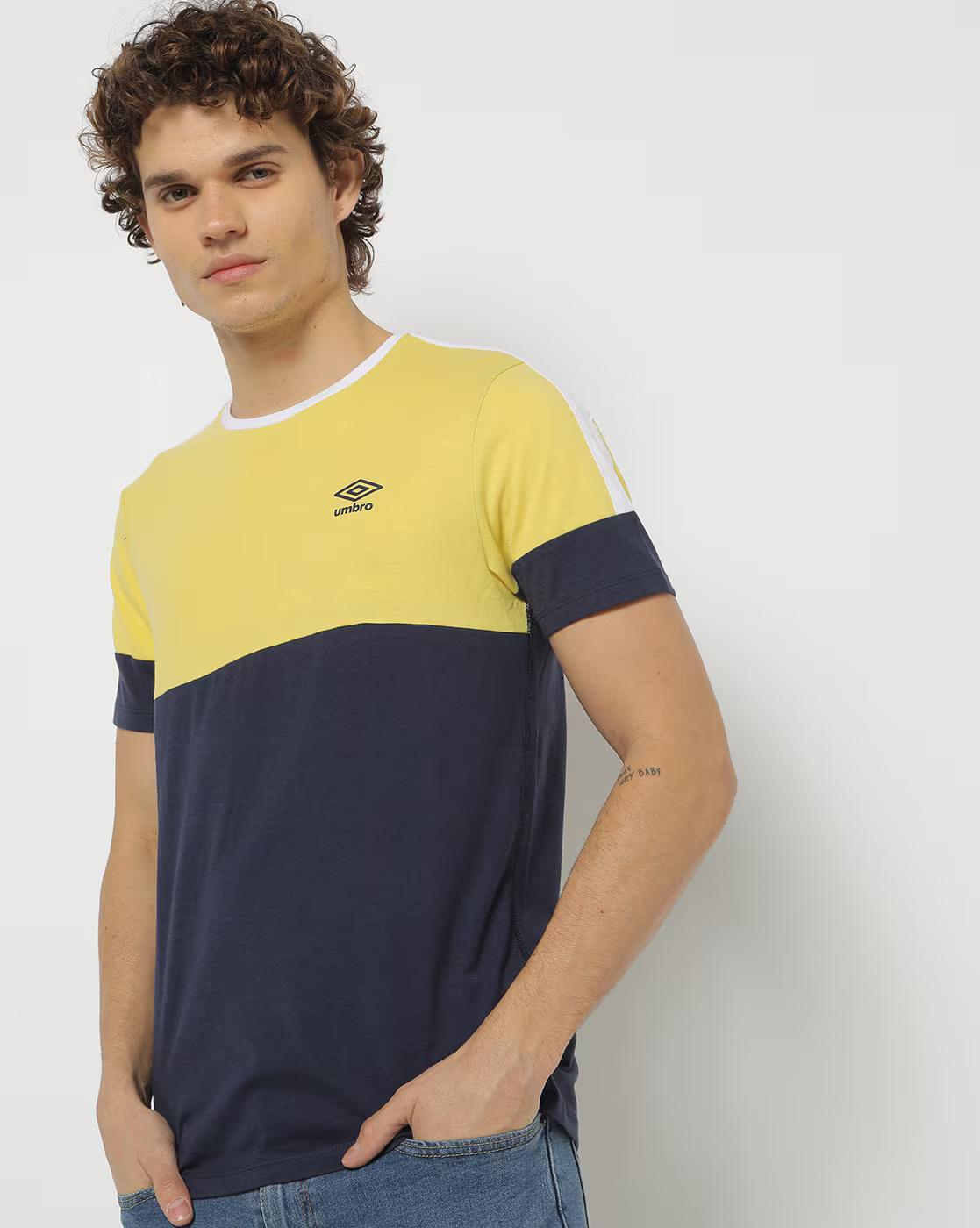 Regular Fit Colourblock Crew-Neck T-Shirt