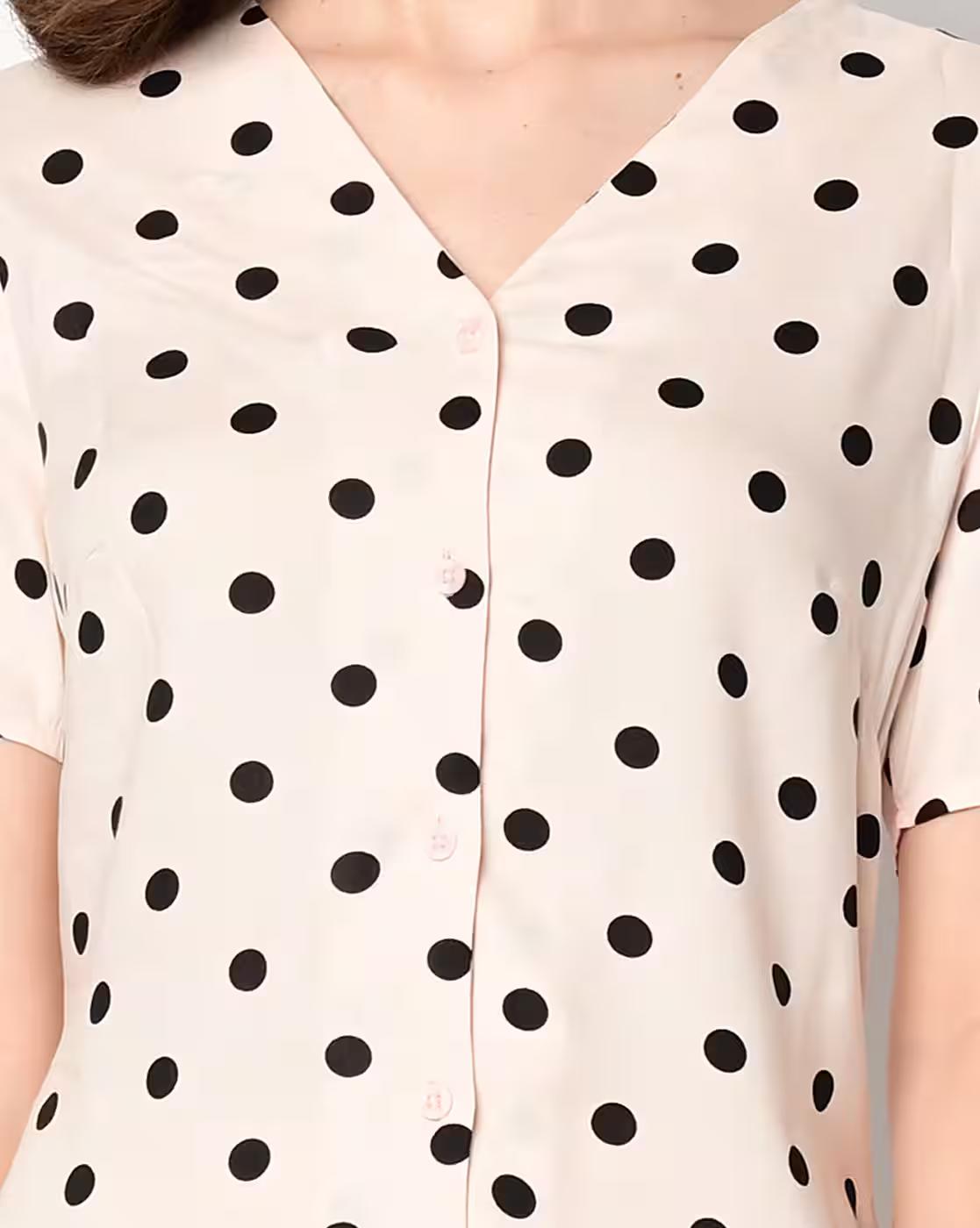 Kylie Polka-Dot Print Shift Dress