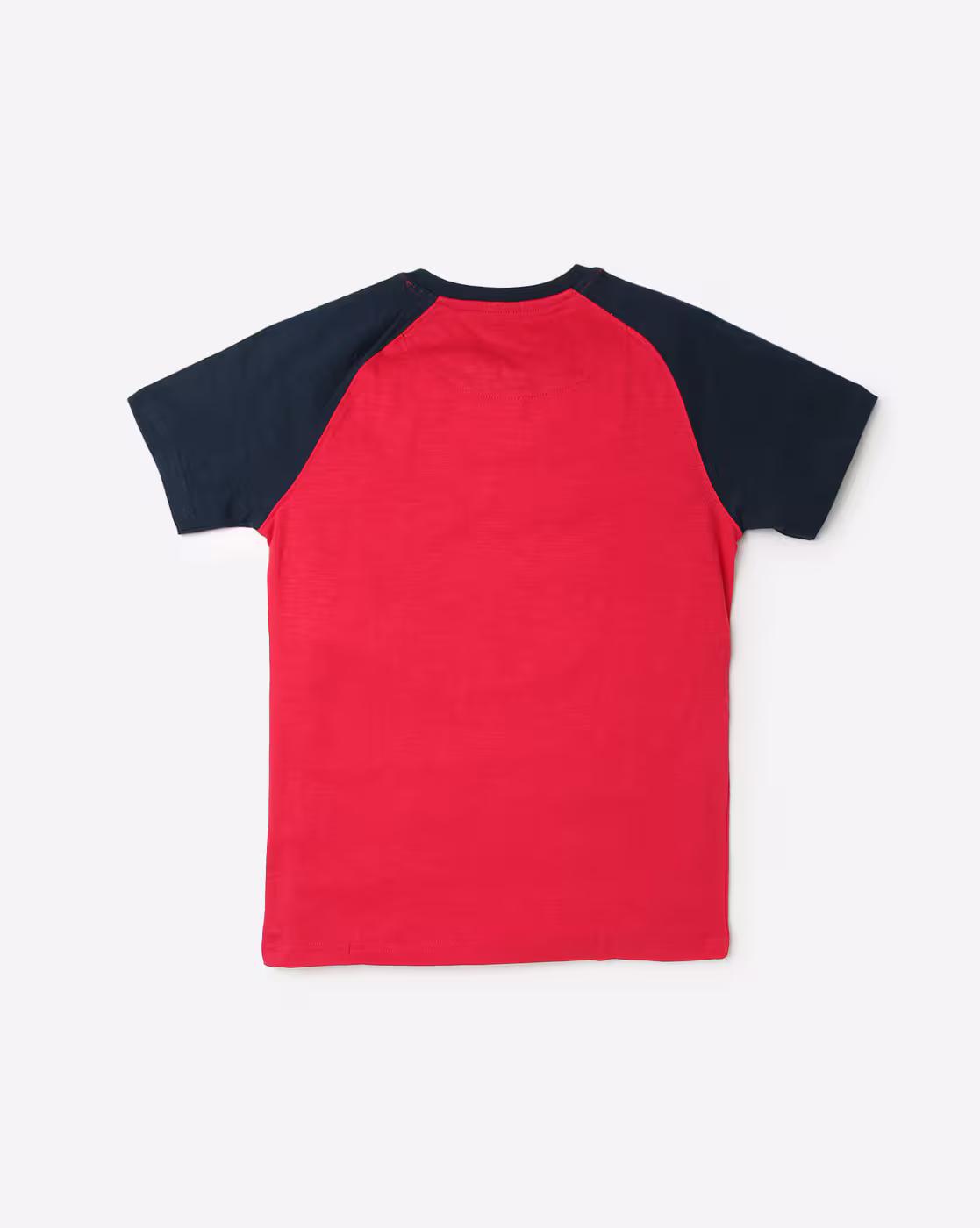 Colourblock Crew-Neck T-Shirt with Raglan Sleeves