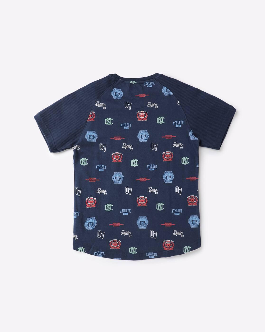 Typographic Print Crew-Neck T-Shirt