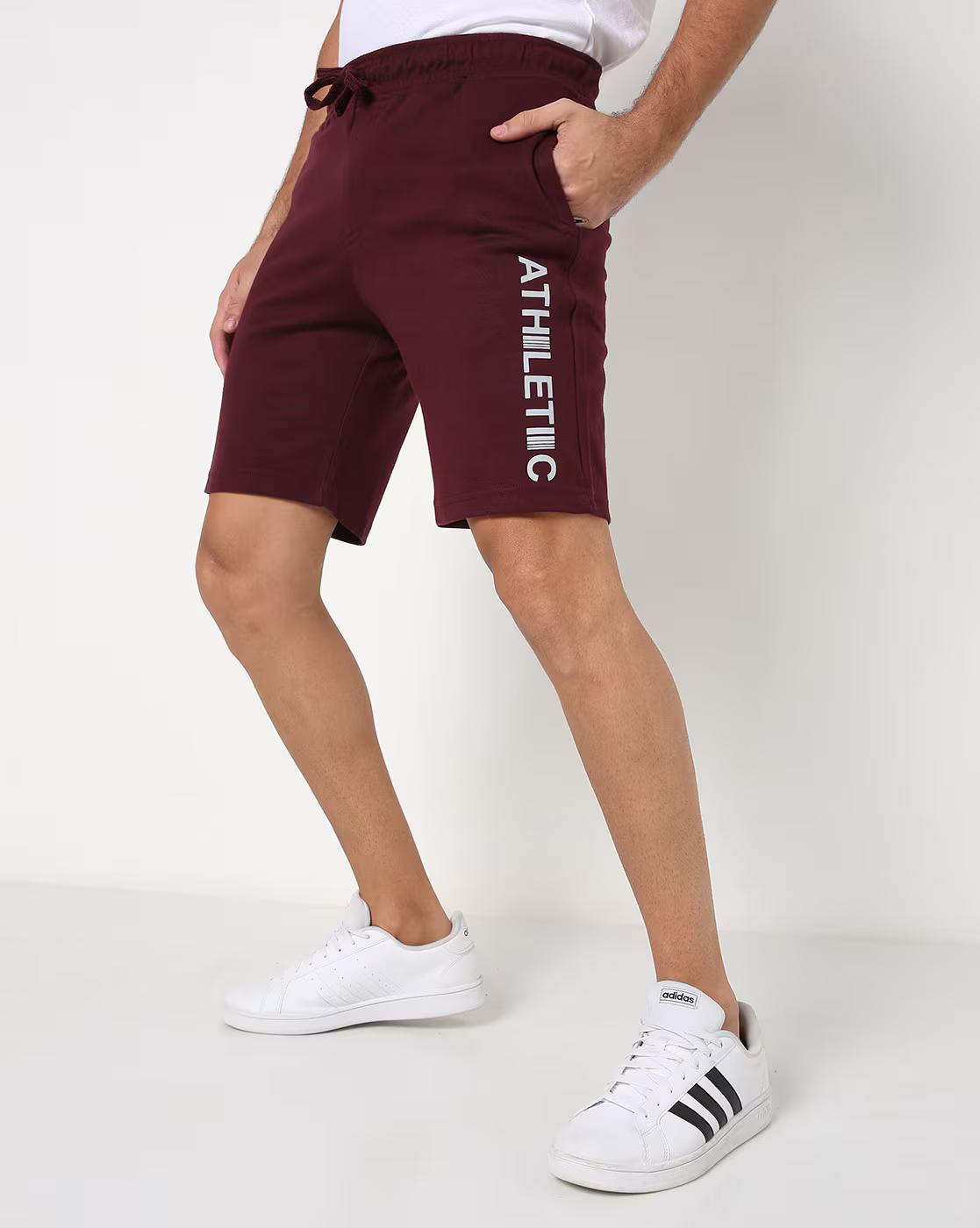 Typographic Print Shorts with Slip Pockets