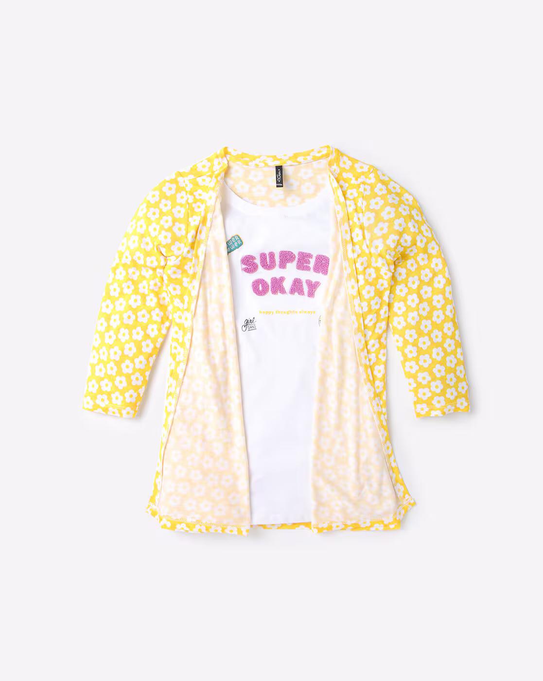 Floral Print Twofer Top