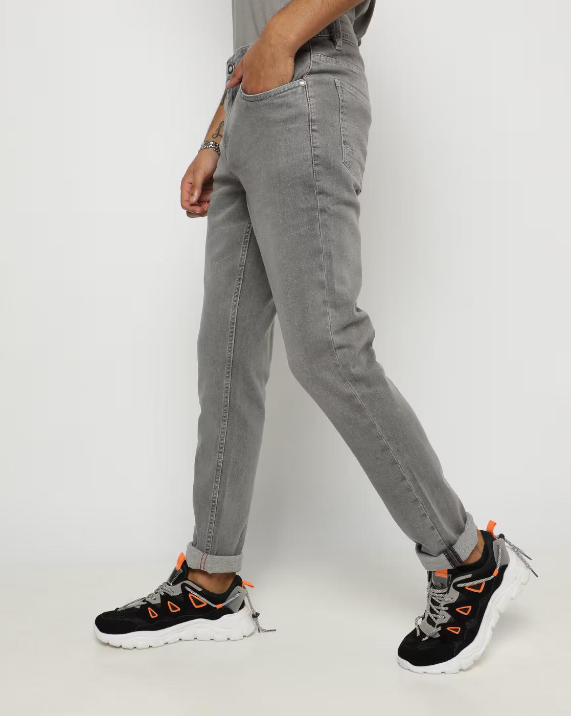Men Mid-Wash Slim Fit Jeans