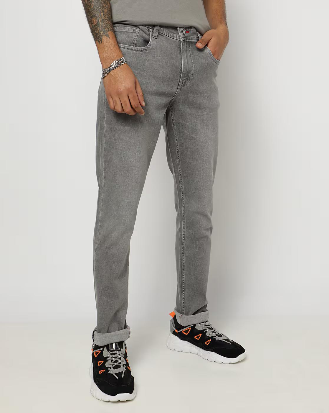 Men Mid-Wash Slim Fit Jeans
