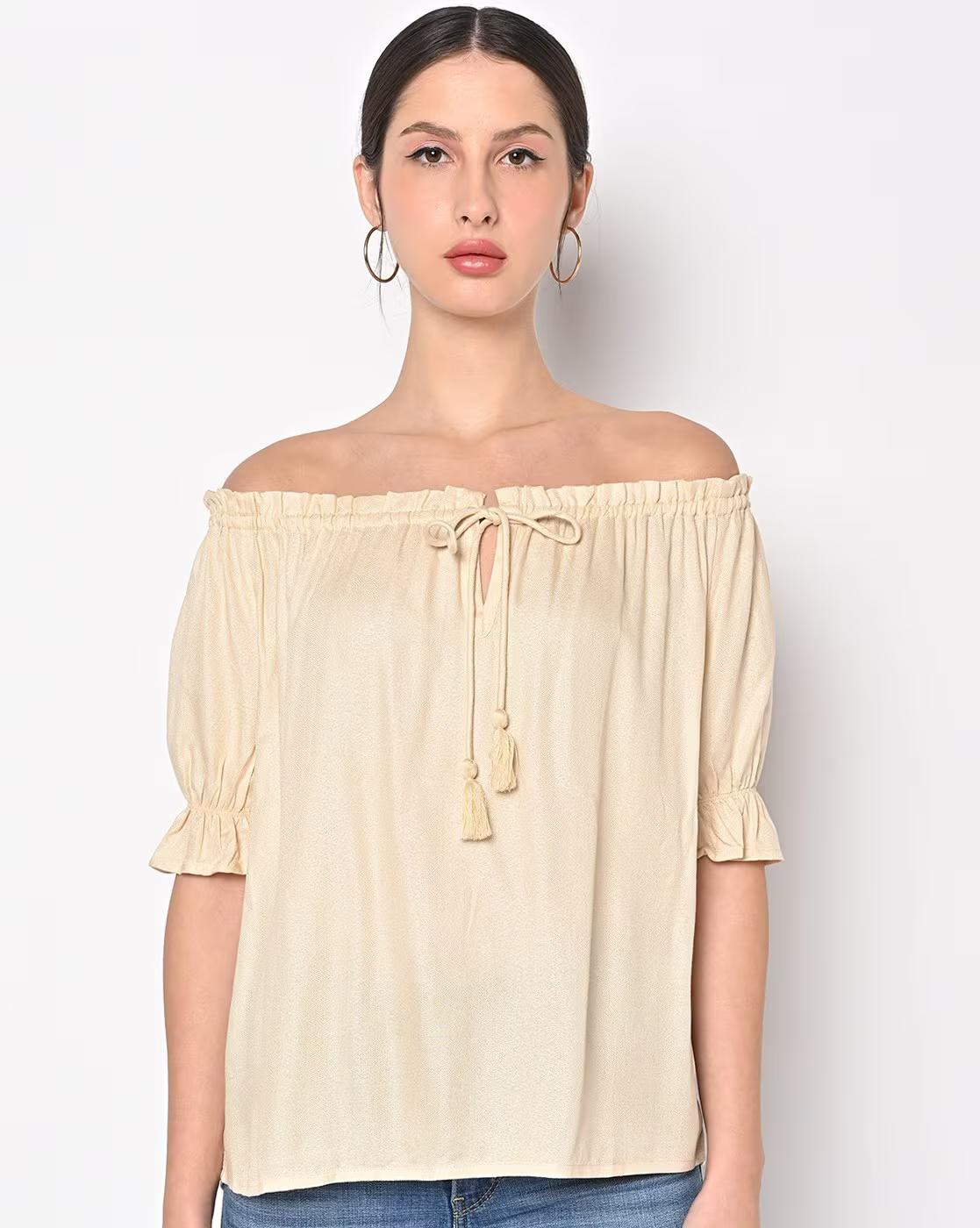 Off-Shoulder Cotton Top