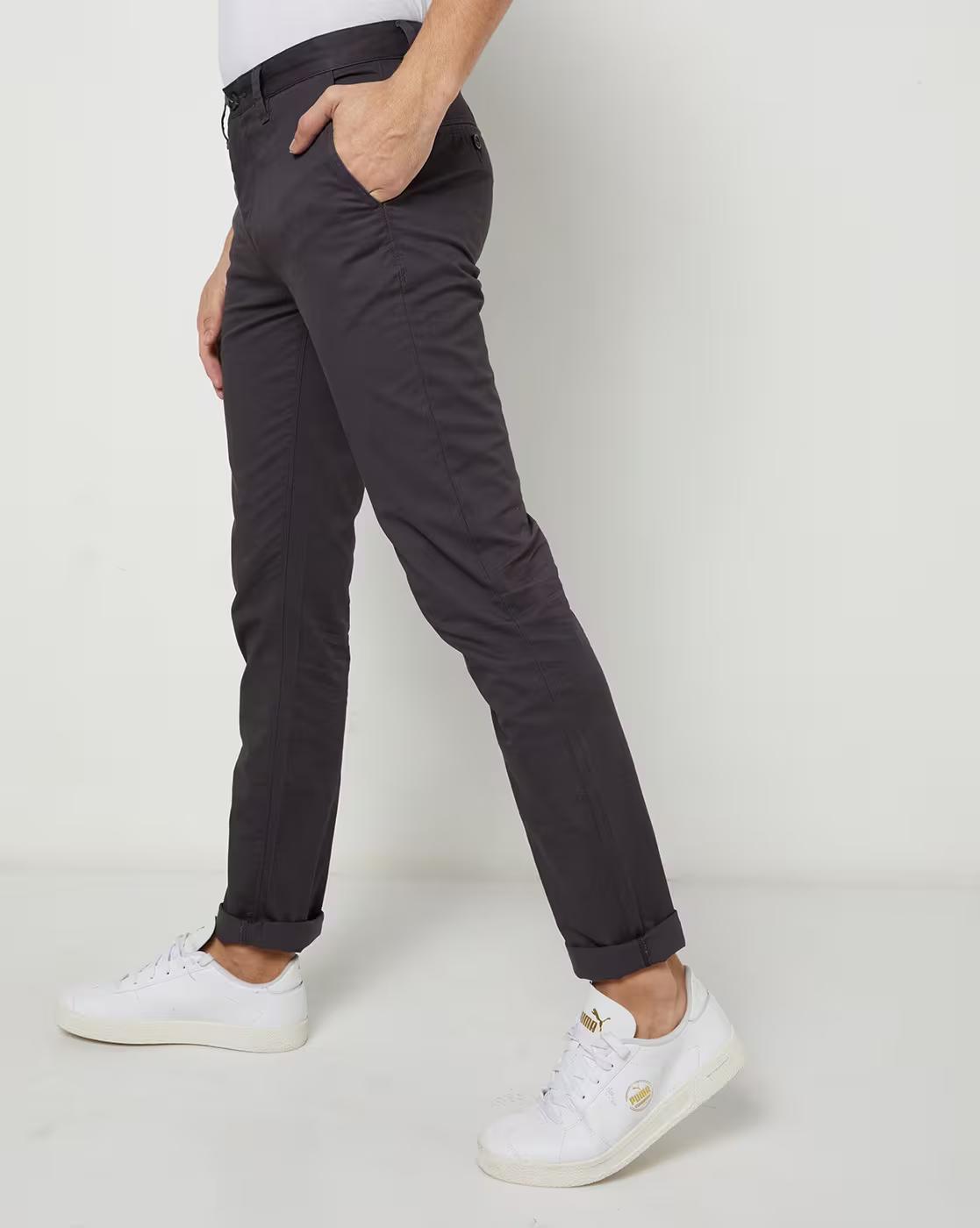 Men Flat-Front Mid-Rise Chinos