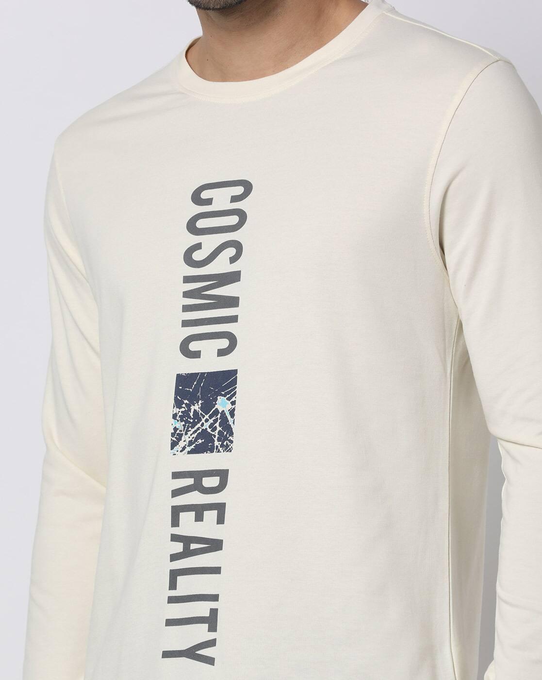 Regular Fit Typographic Print Crew-Neck T-Shirt
