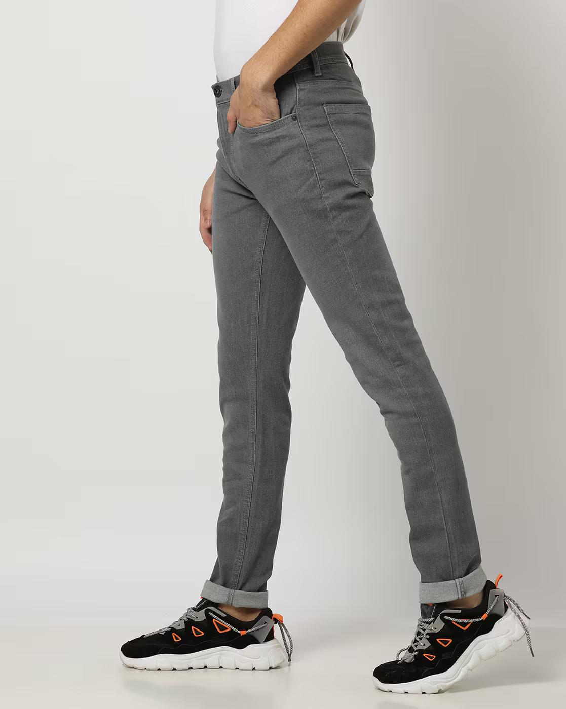 Men Lightly Washed Skinny Fit Jeans