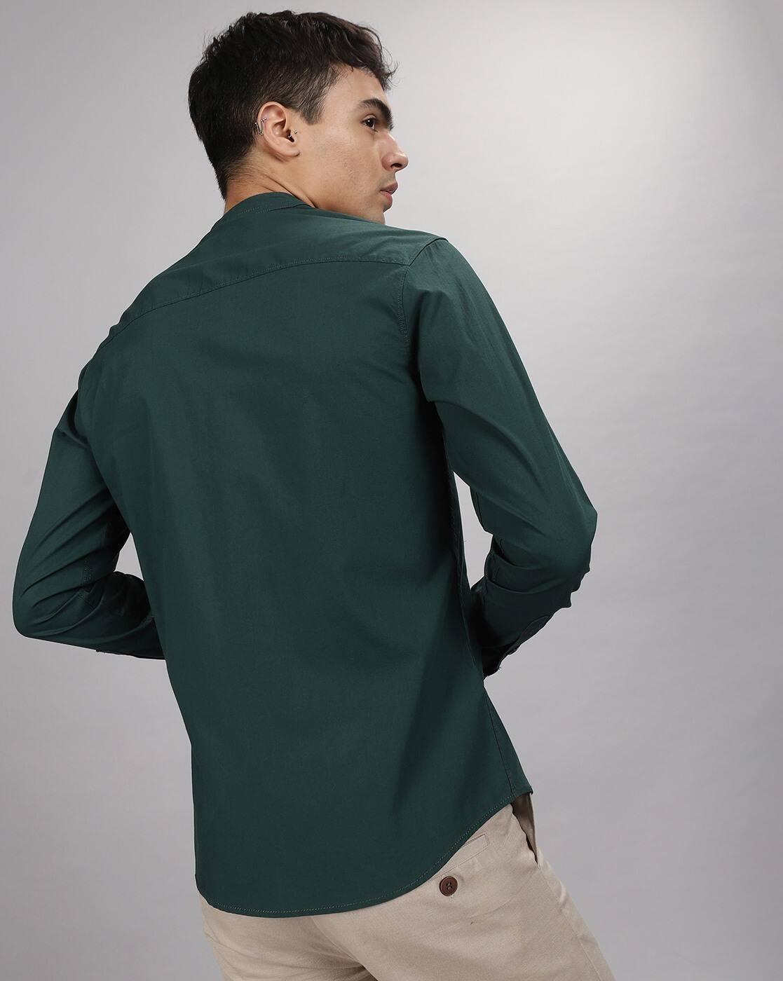 Men Cotton Slim Fit Shirt with Patch Pocket