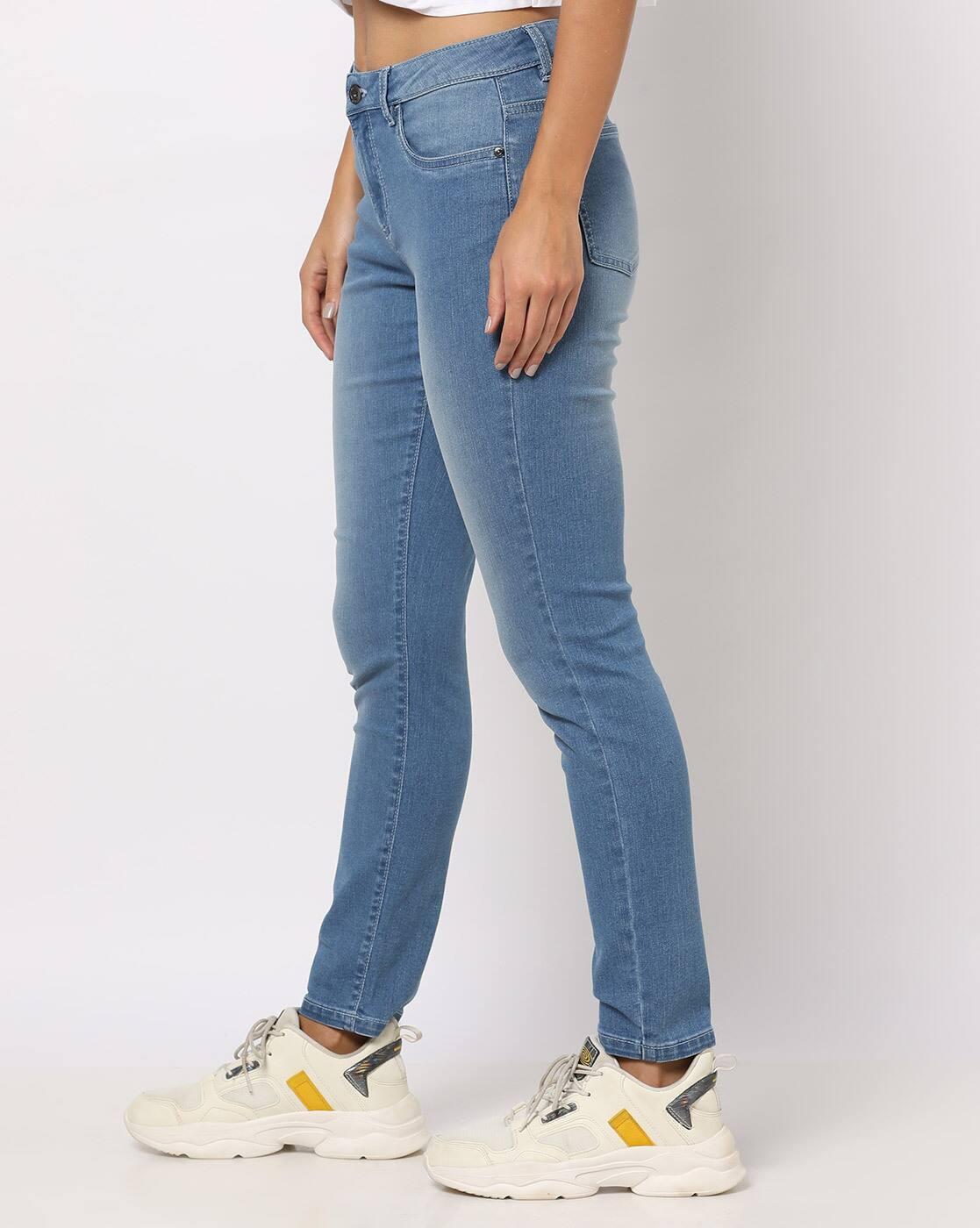 Women Mid-Wash Skinny Fit Mid-Rise Jeans