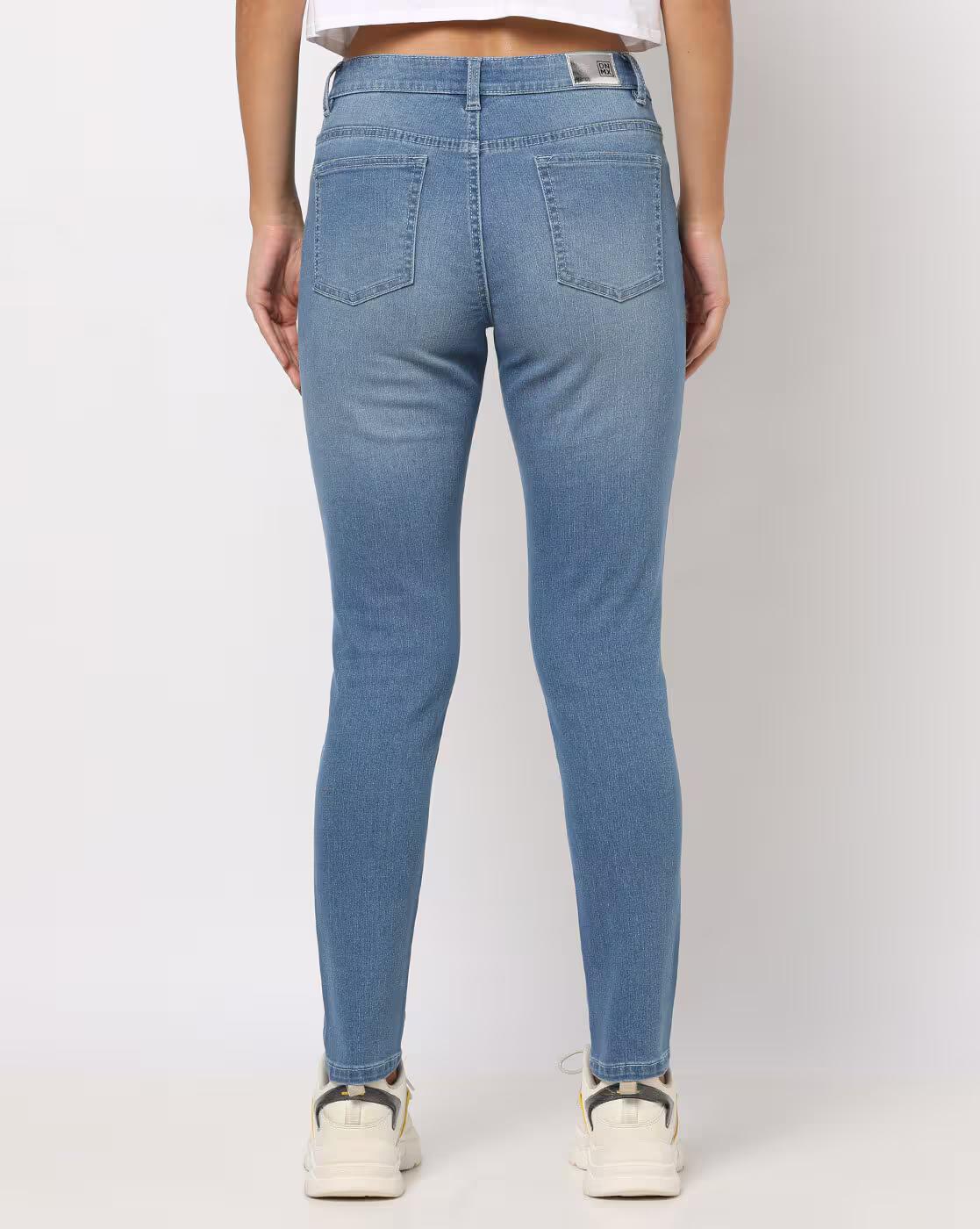 Women Mid-Wash Skinny Fit Mid-Rise Jeans