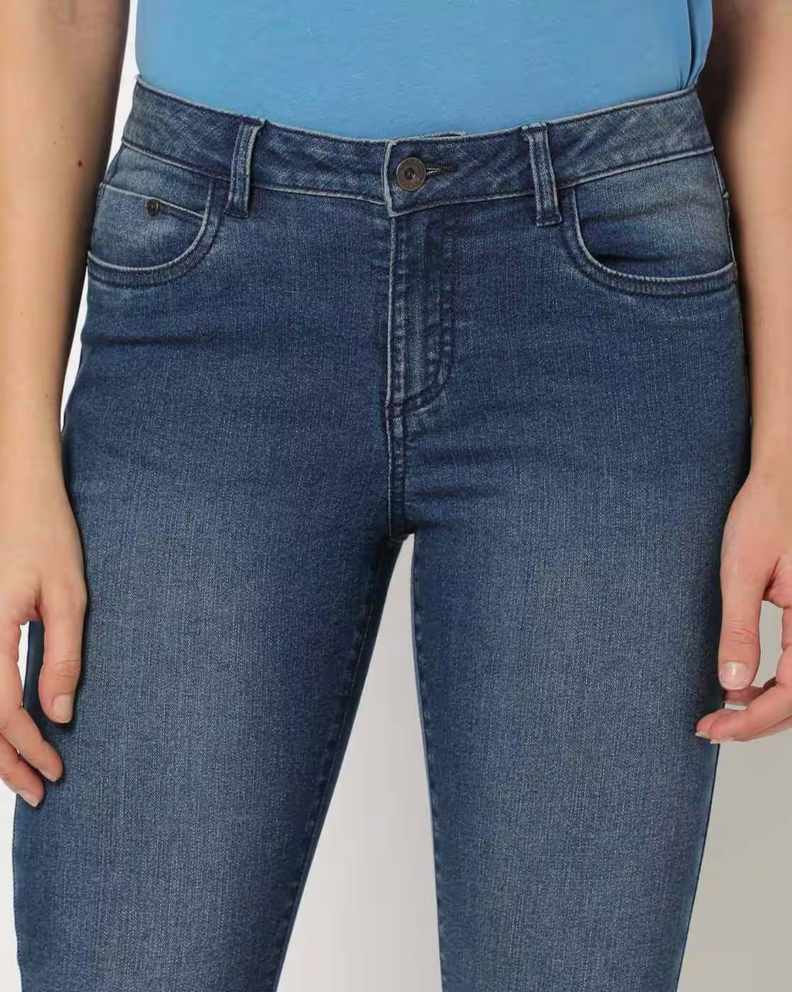Women Mid-Wash Skinny Fit Mid-Rise Jeans