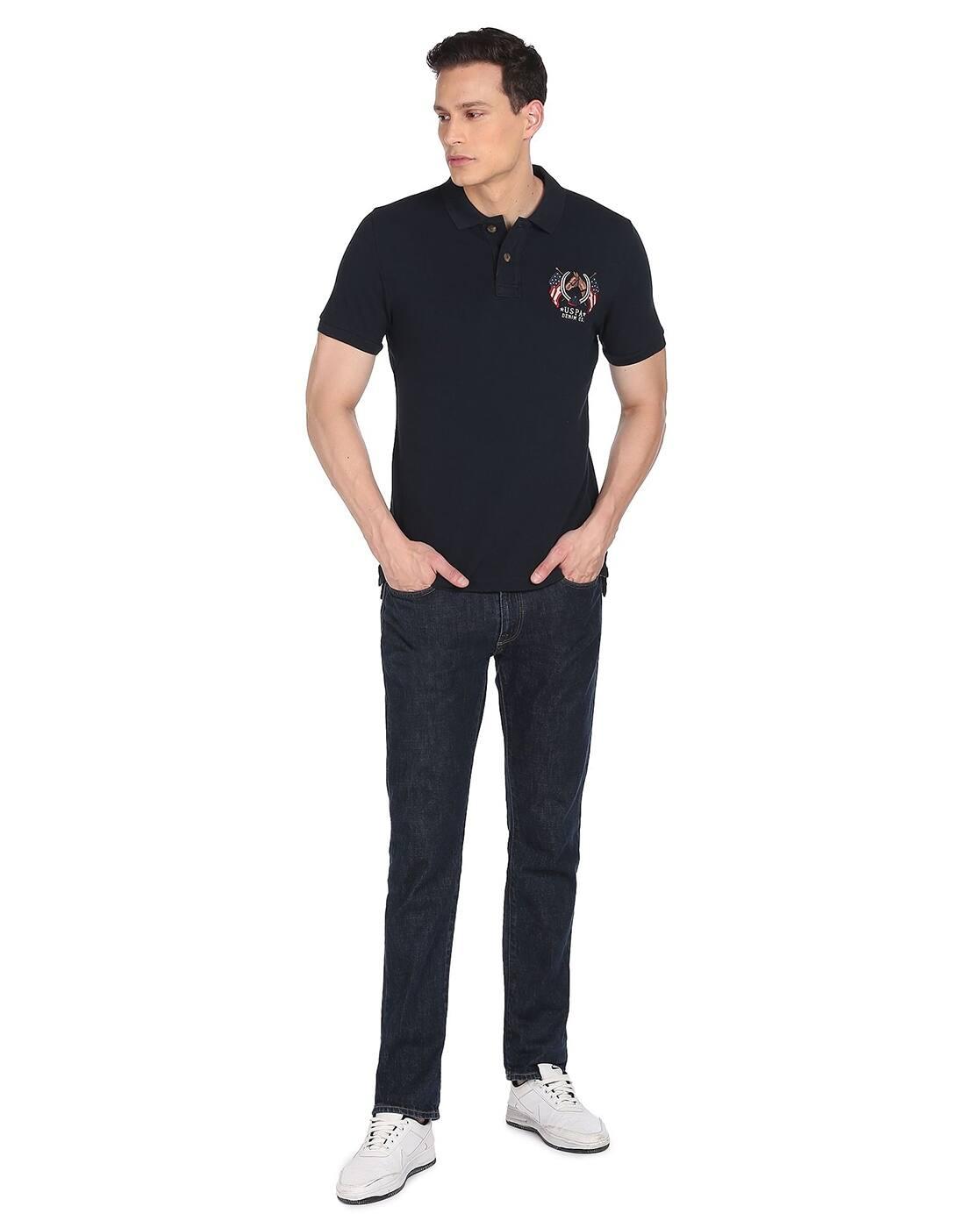 Regular Fit Cotton Polo T-Shirt with Logo Embroidery