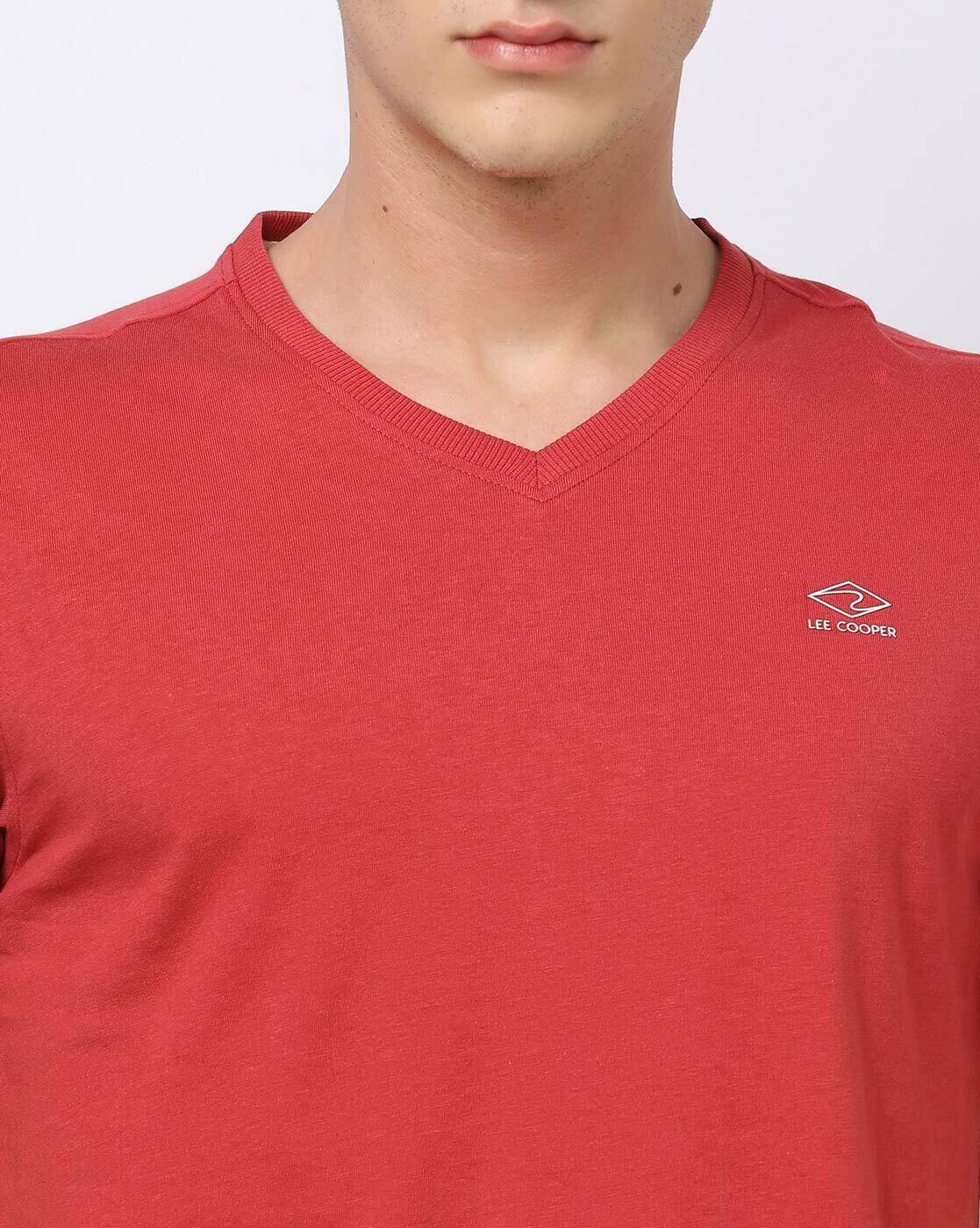 Regular Fit V-Neck T-Shirt with Logo Print