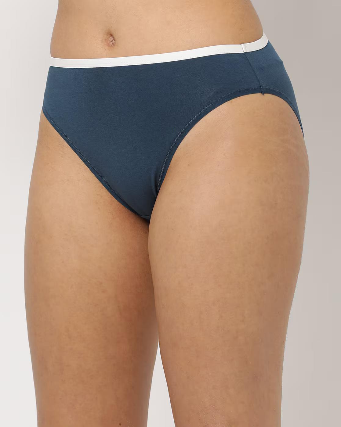 Pack of 2 Stretch Cotton High Rise High Leg Panty